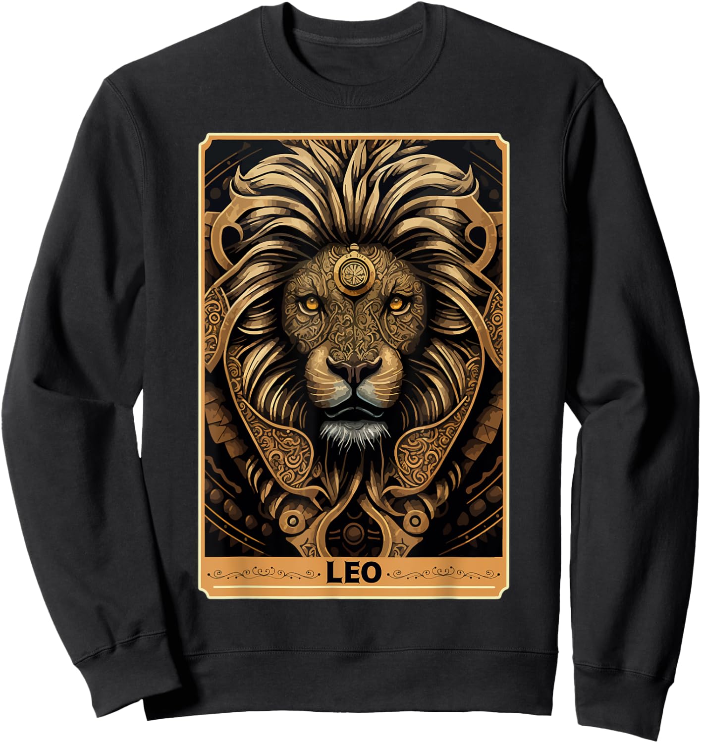Leo Astrology Sign Lion Zodiac Tarot Card Occult Witch Sweatshirt - Sweatshirt | Black