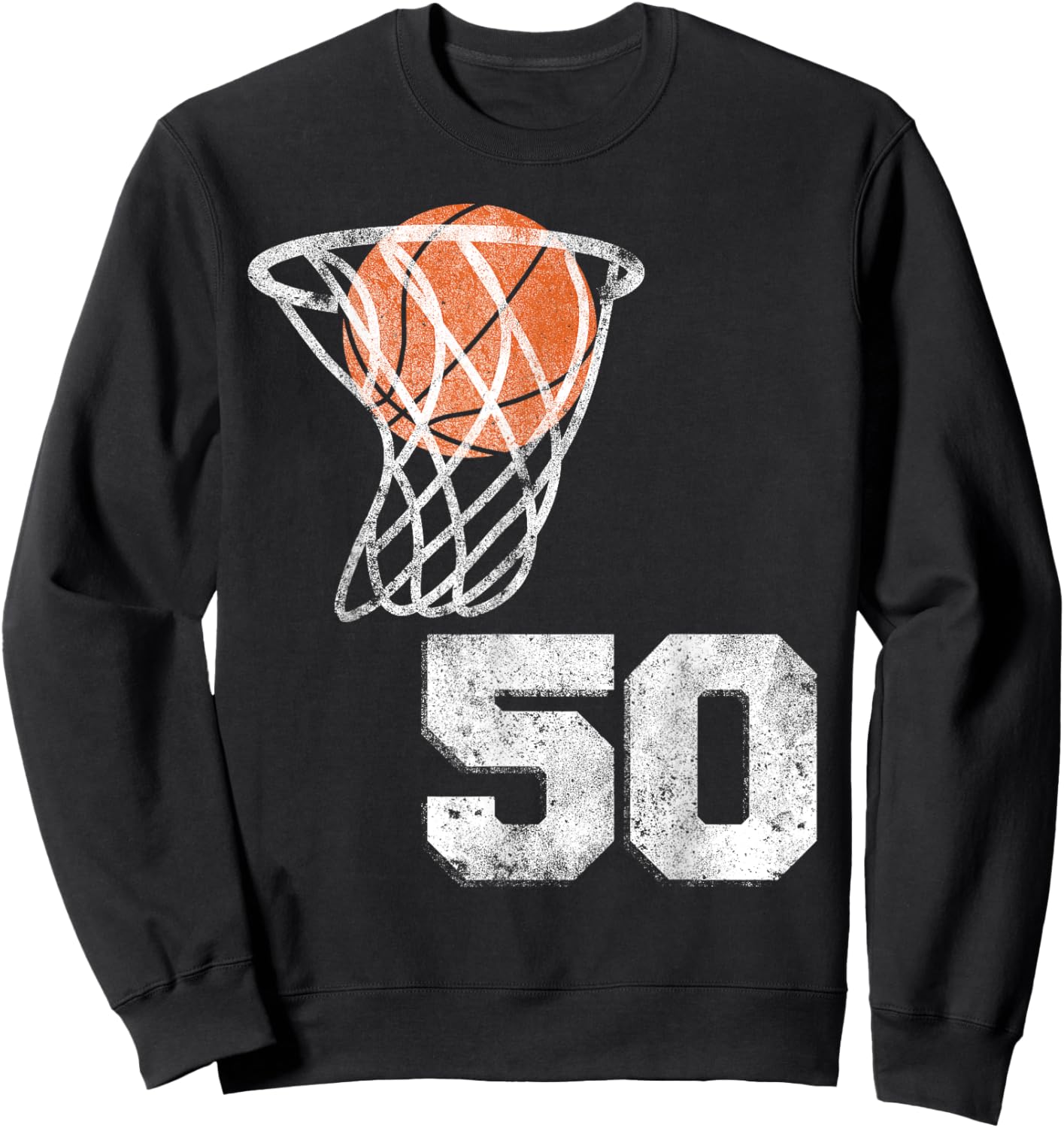 Vintage Basketball Jersey Number 50 Player Number Sweatshirt - Sweatshirt | Black