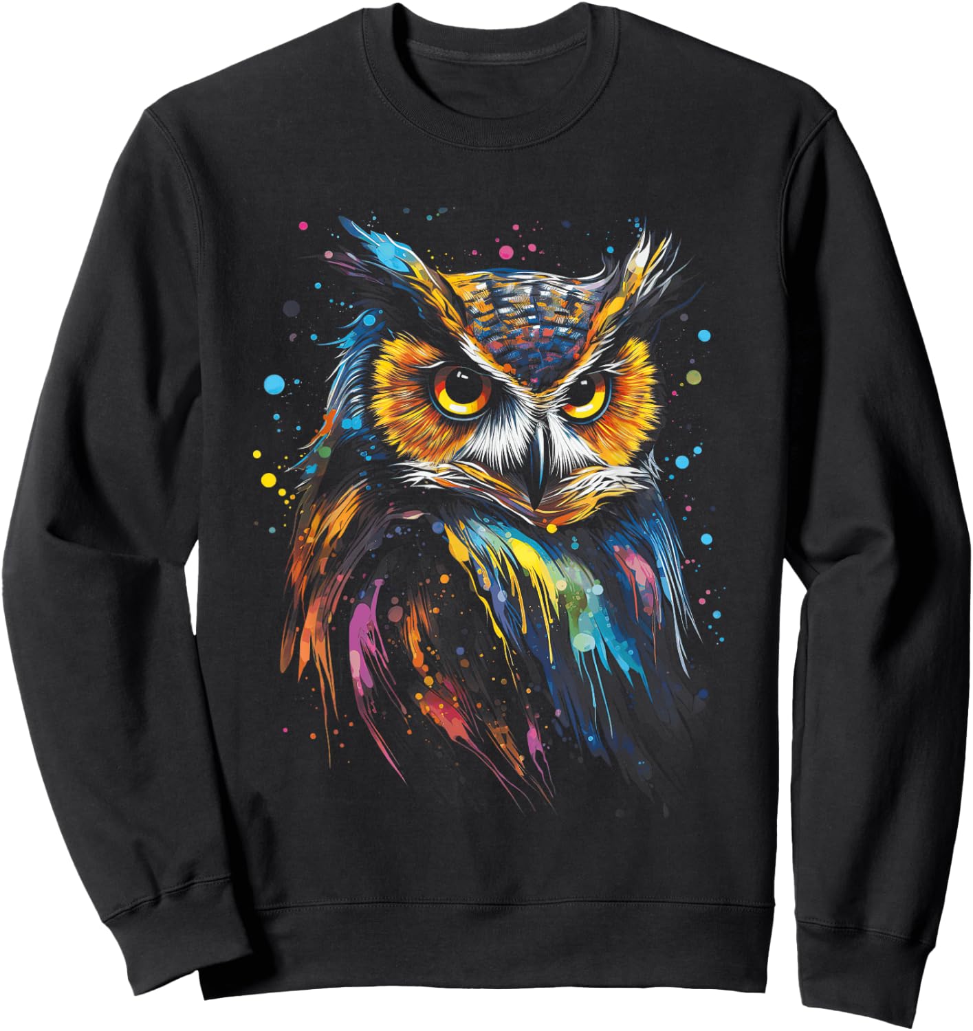 Artwork Fantasy Women's Owl Bird , Black, Small Sweatshirt - Sweatshirt | Black
