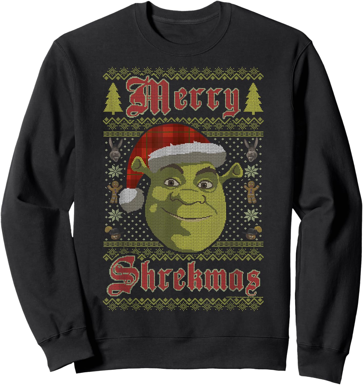 Shrek Merry Shrekmas Ugly Sweater Style Christmas Sweatshirt - Sweatshirt | Black
