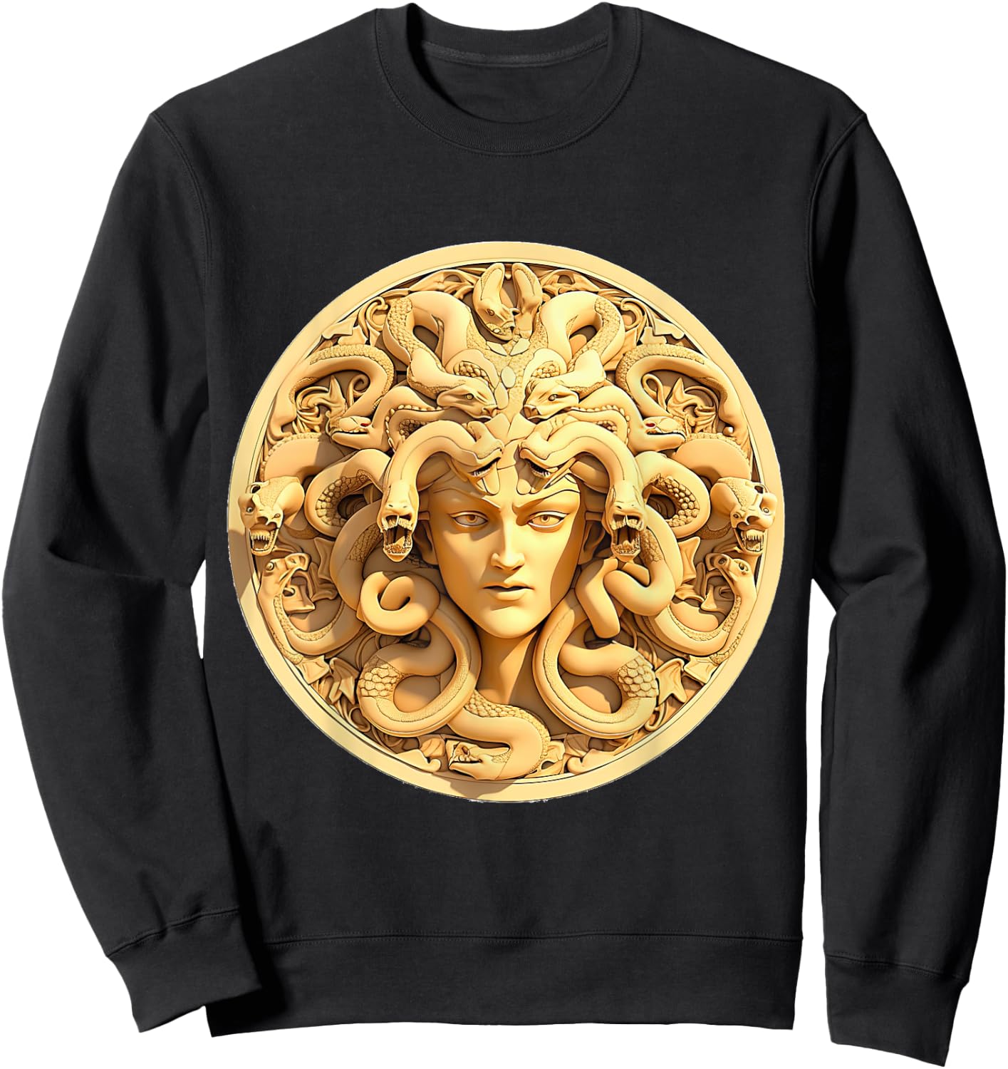 Medusahead Greek Mythology Ancient Snake Hair Sweatshirt - Sweatshirt | Black
