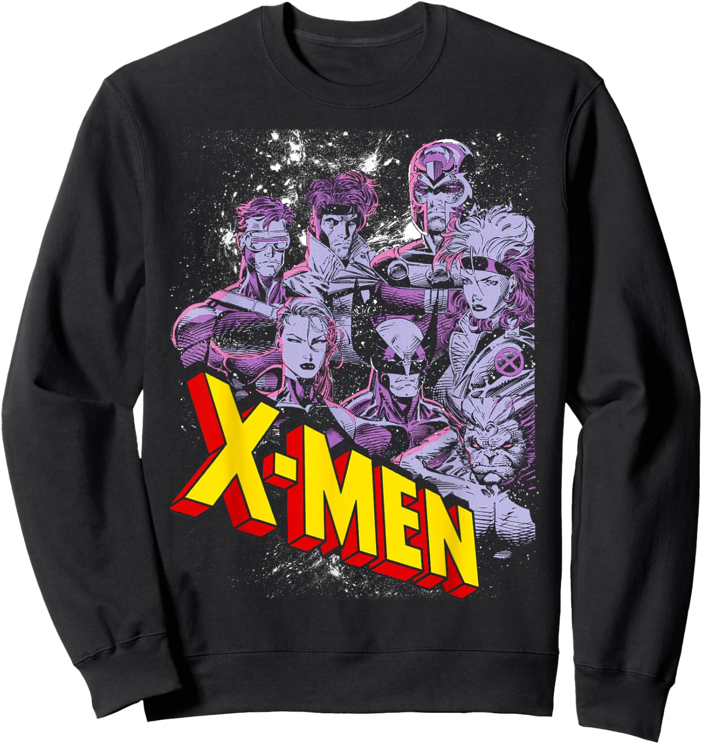 Marvel X-Men Vintage Team Retro Graphic Sweatshirt - Sweatshirt | Black