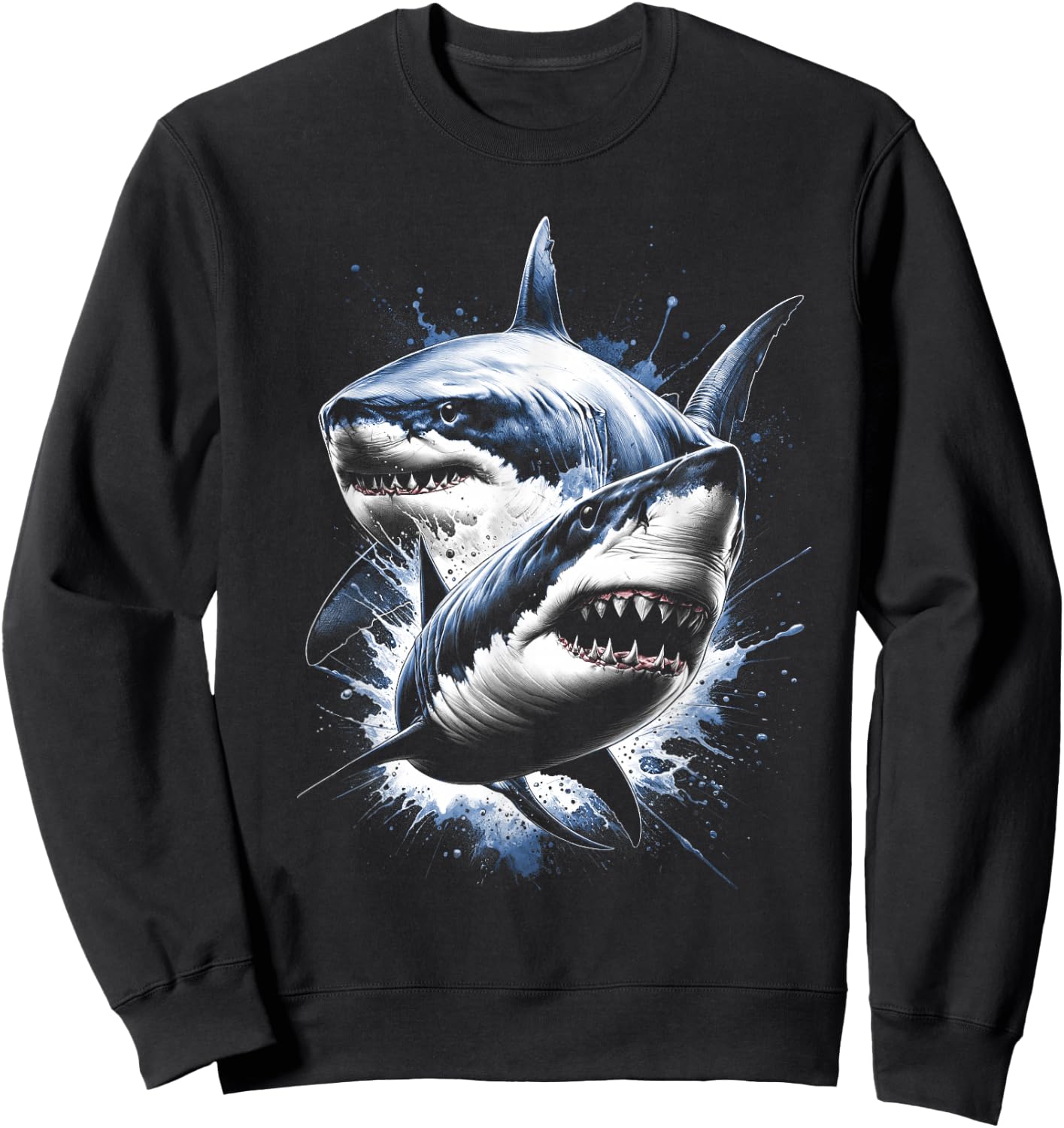 Cool Shark with Water Splash , black Sweatshirt - Sweatshirt | Black