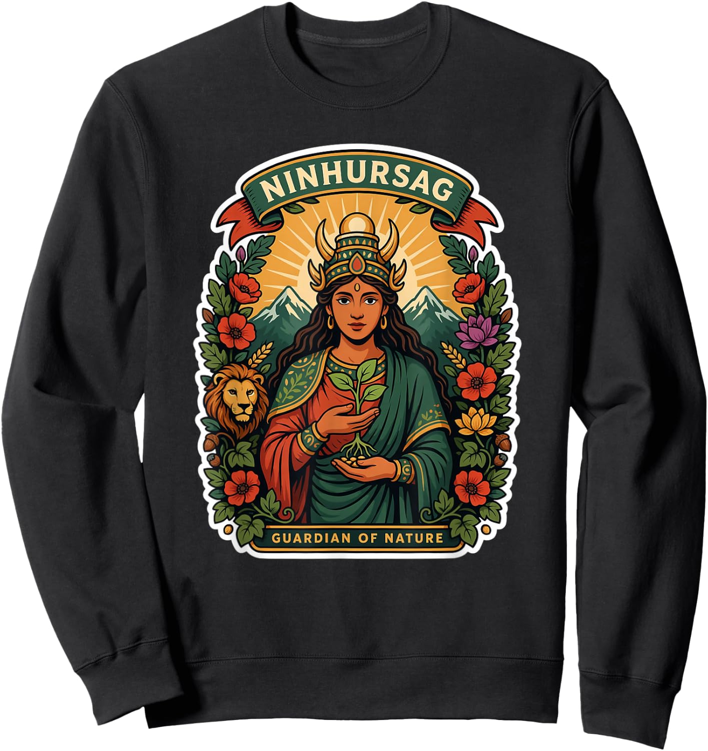 Ninhursag Guardian of Nature Anunnaki Mythology Goddess Love Sweatshirt - Sweatshirt | Black