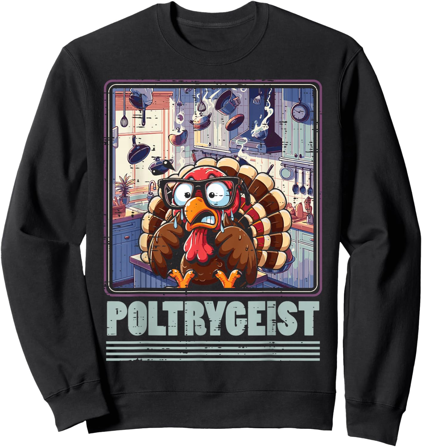 Thanksgiving Poltrygeist Turkey Poltergeist Men Women Kids Sweatshirt - Sweatshirt | Black