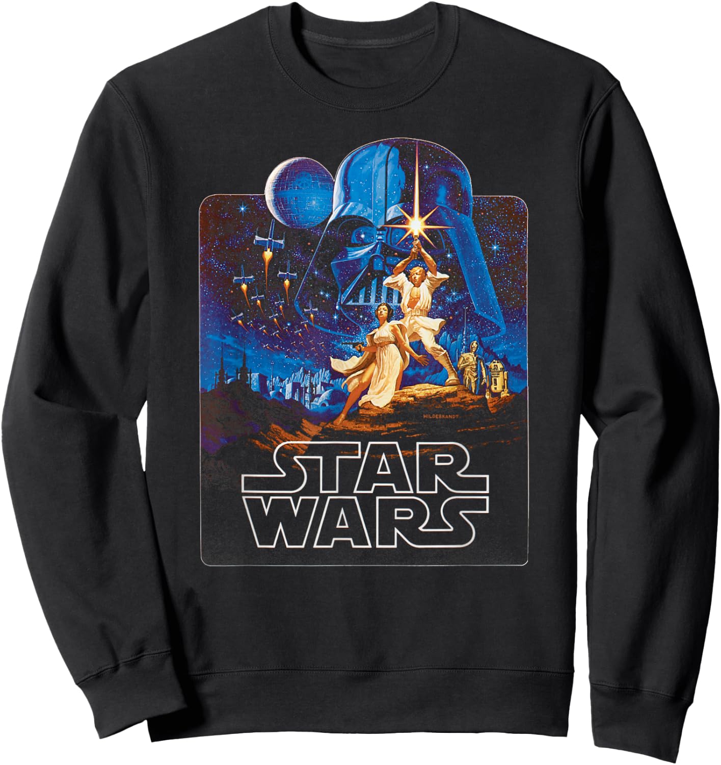 Star Wars A New Hope Retro Poster Badge , black Sweatshirt - Sweatshirt | Black