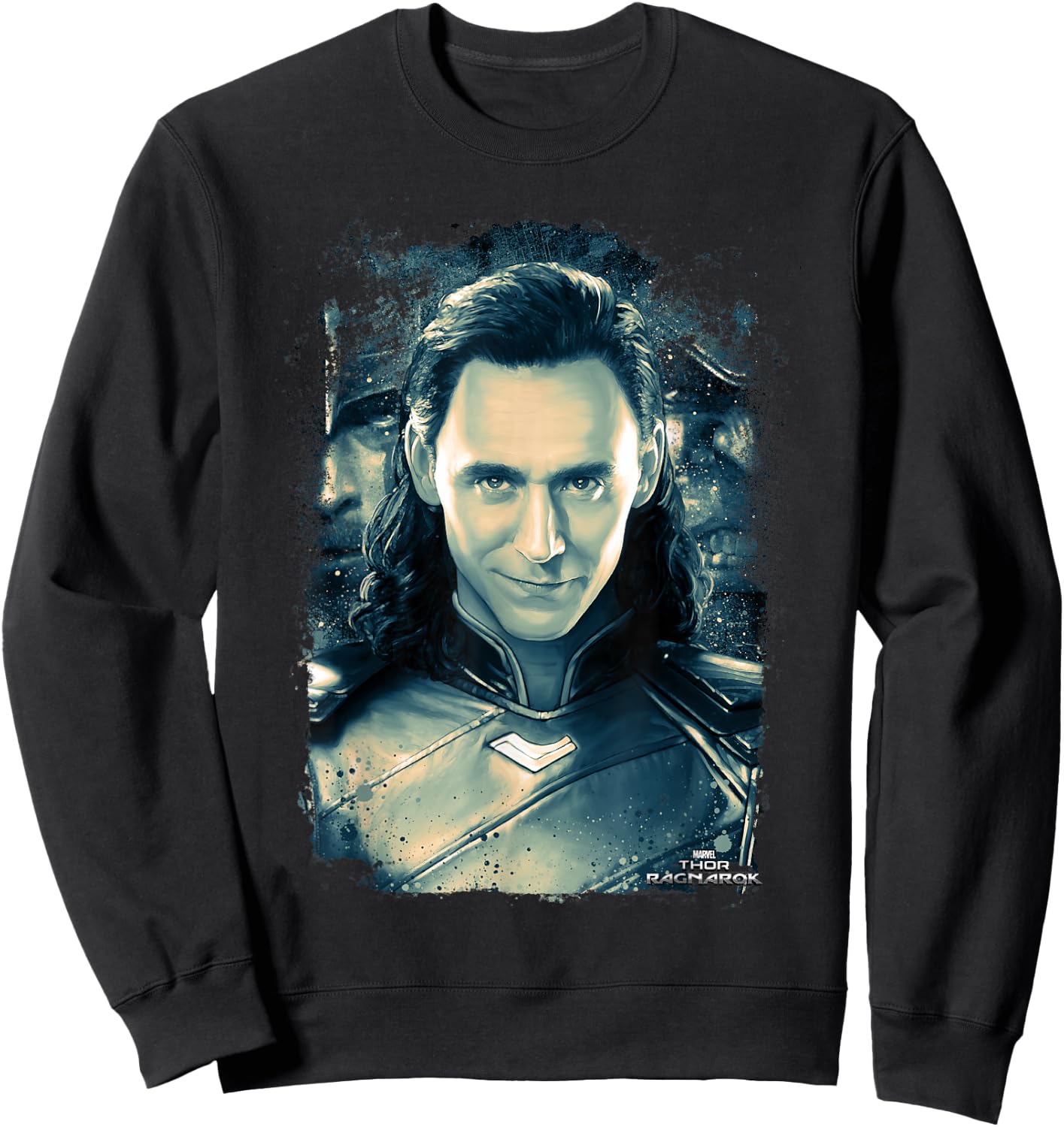 Marvel Thor Ragnarok Loki Distressed Portrait Sweatshirt - Sweatshirt | Black