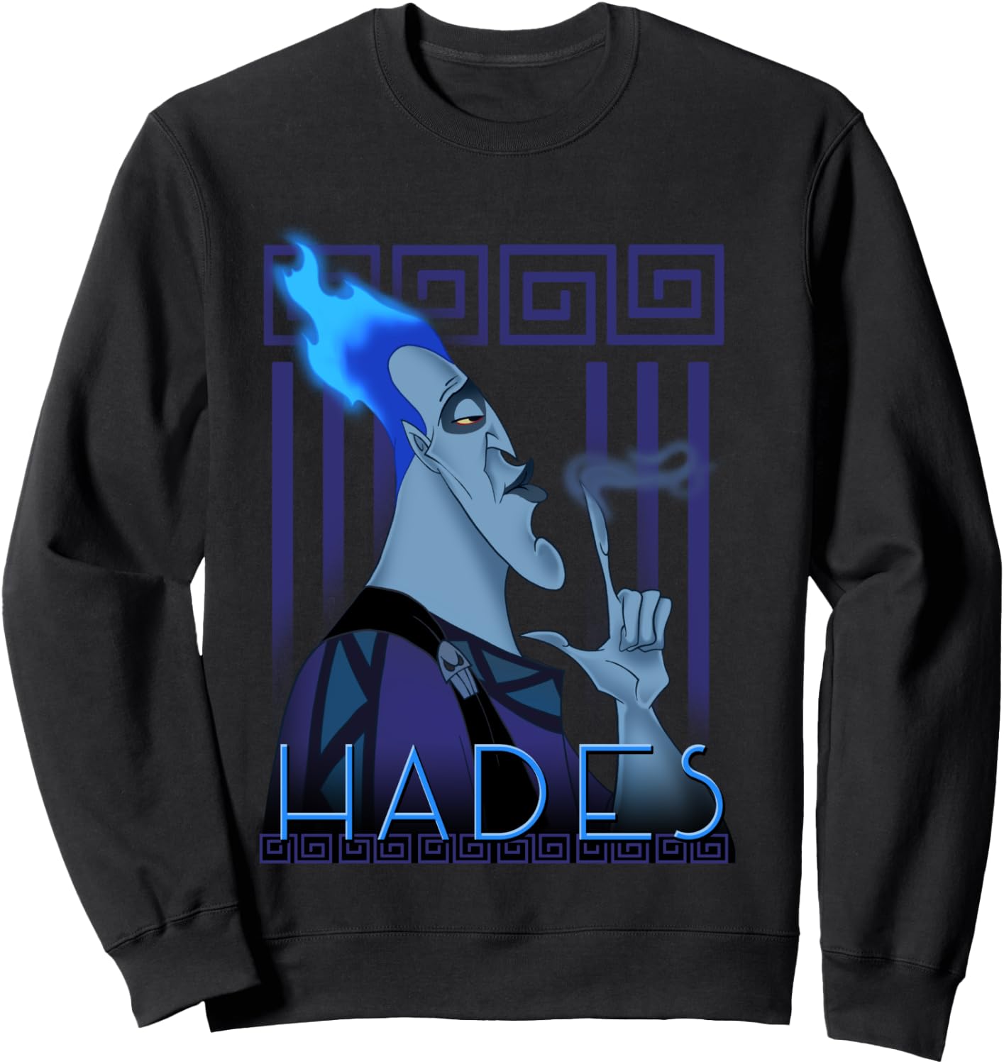 Profile Portrait of Hades Finger Smoke of Disney Villains Sweatshirt - Sweatshirt | Black