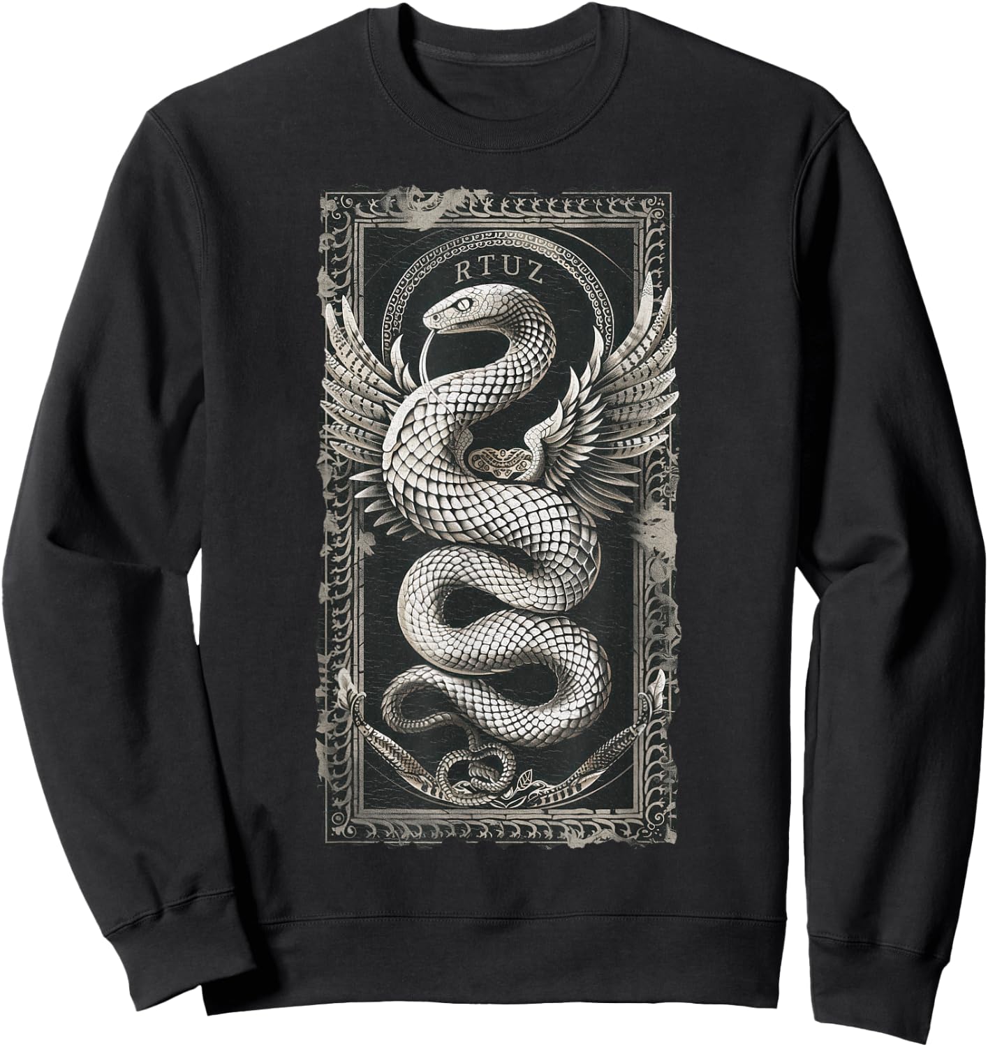Vintage Retro Y2K Hip Hop Snake Urban Streetwear Snake Sweatshirt - Sweatshirt | Black