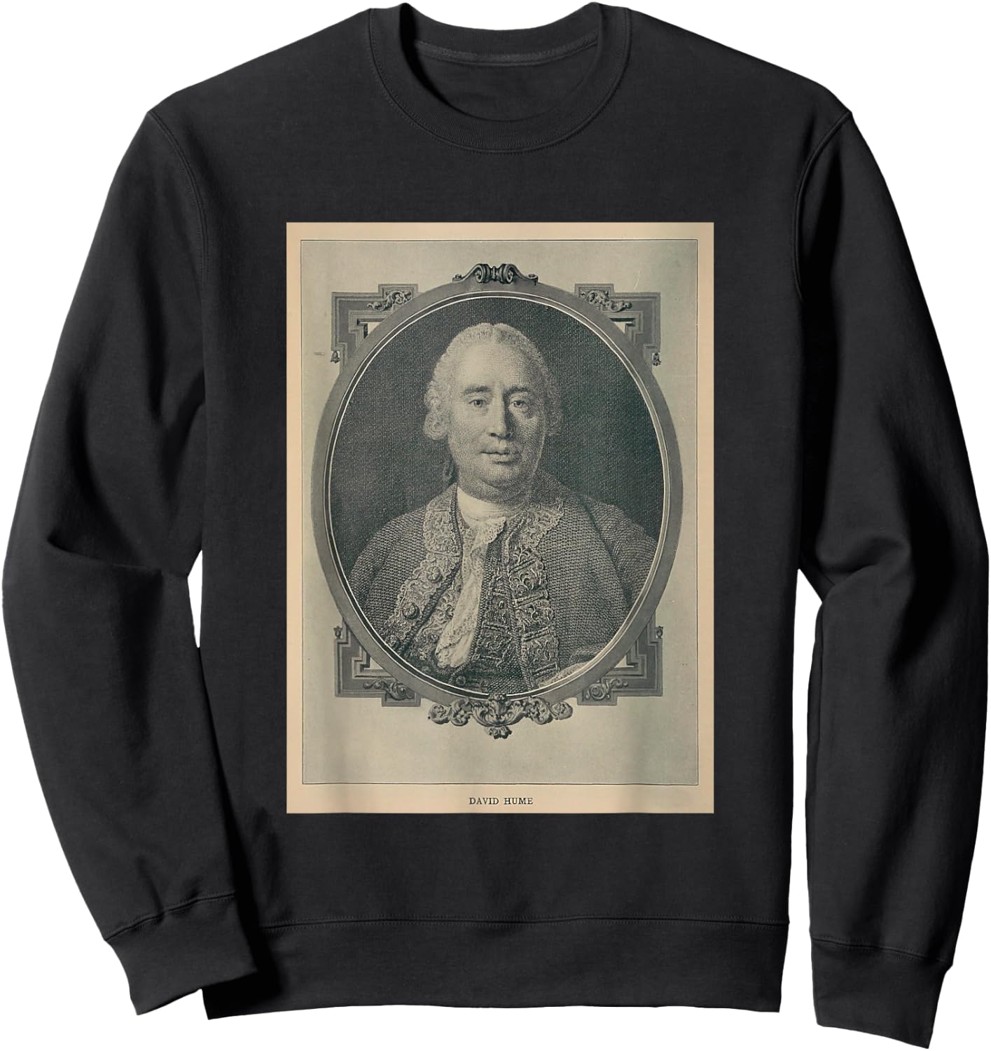 Old David Hume Illustrative Portrait Sweatshirt - Sweatshirt | Black