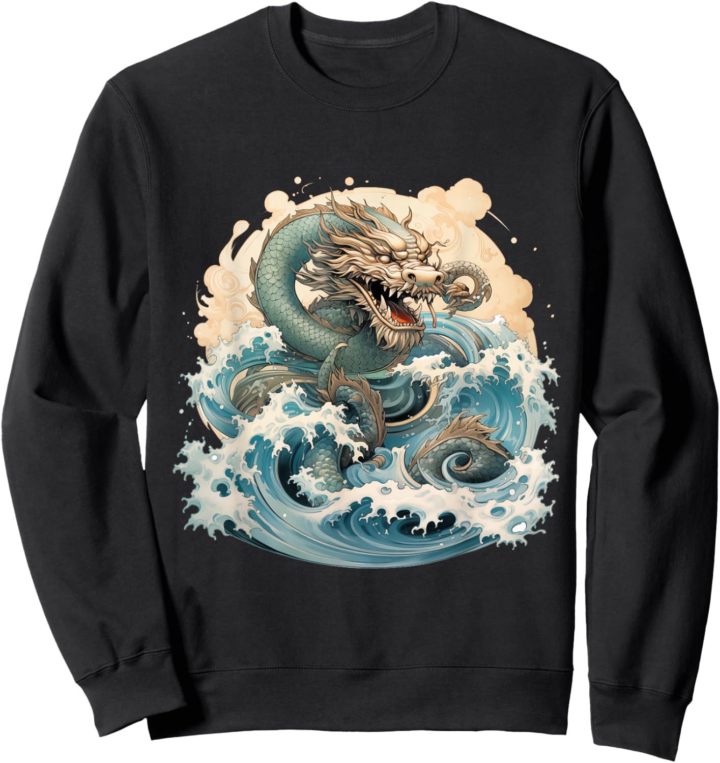 Astrological Dancing Lunar Water Dragon Sweatshirt - Sweatshirt | Black