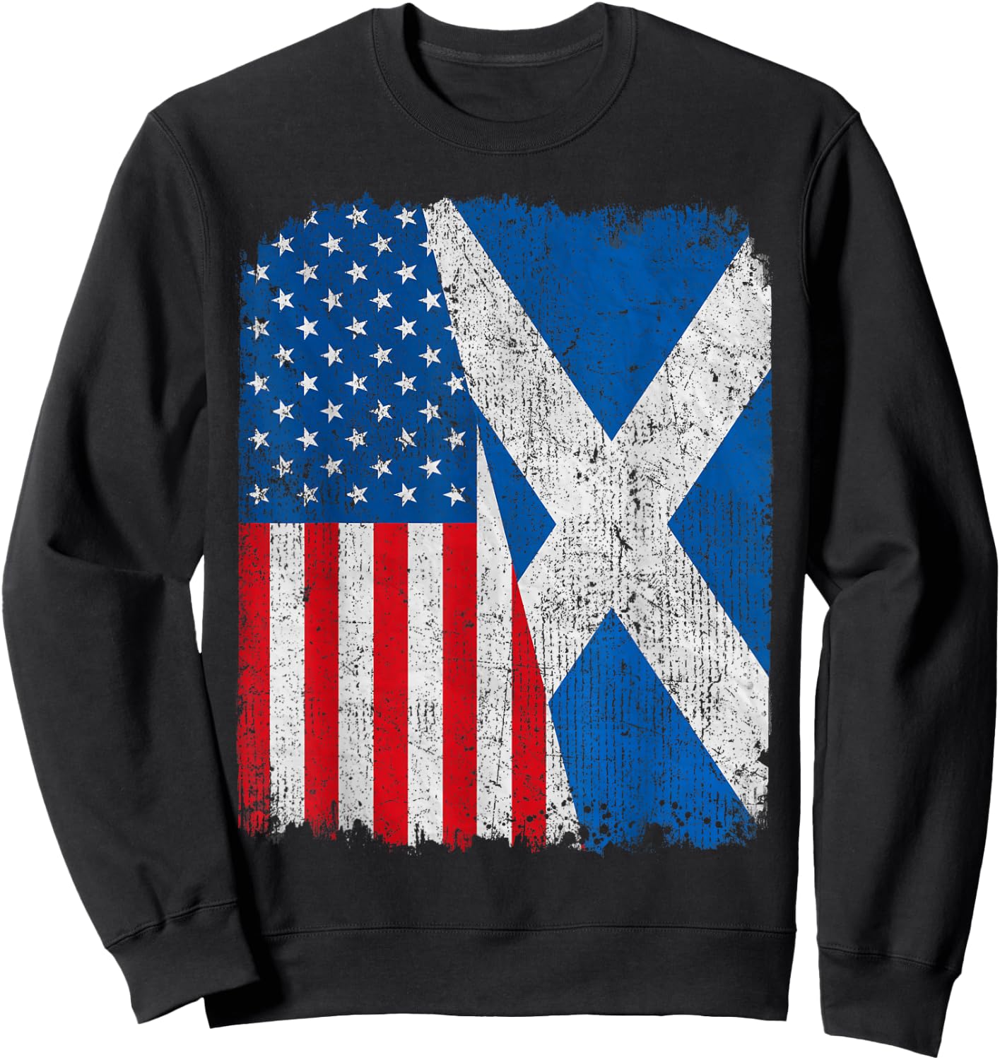 Scottish American Flag Half USA Scotland Root Proud Kids Men Sweatshirt - Sweatshirt | Black