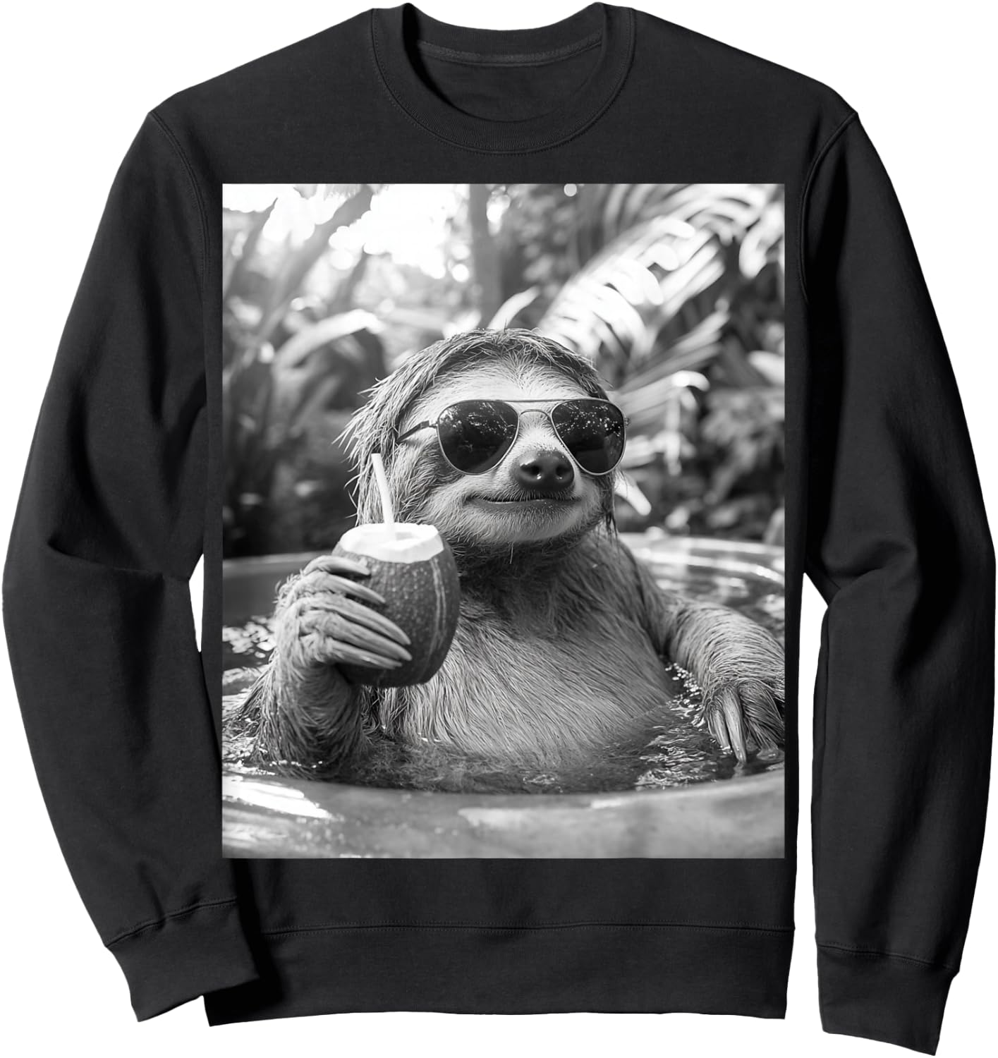 Cool Sloth Selfie Sweatshirt - Sweatshirt | Black