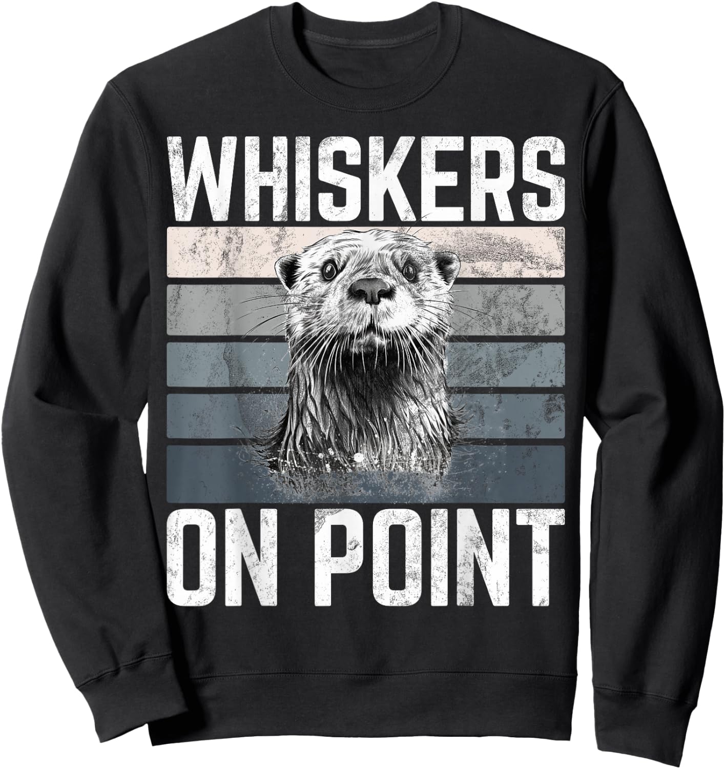 Whiskers on Point Otter Sweatshirt - Sweatshirt | Black