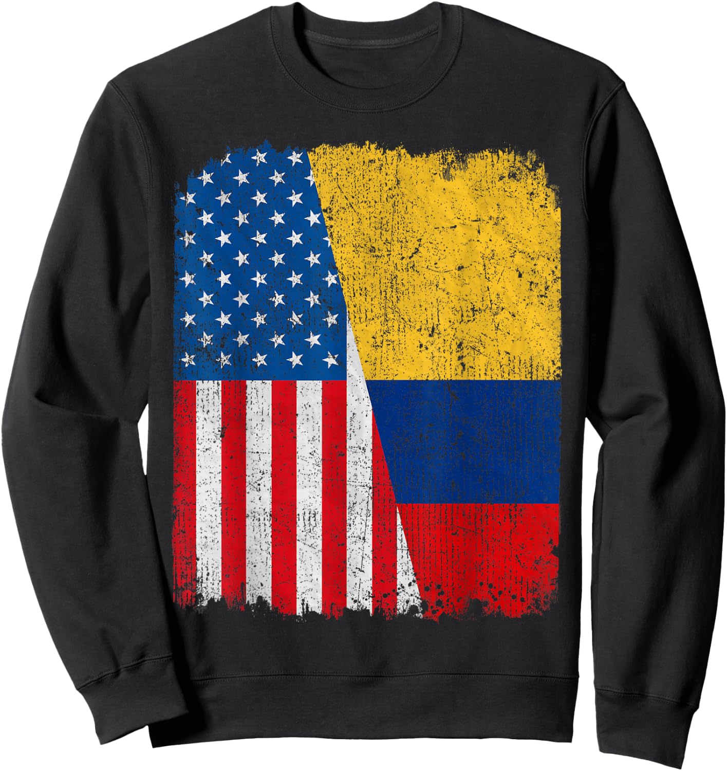 Colombian American Flag Half USA Colombia Root Proud Sweatshirt - Sweatshirt | Black