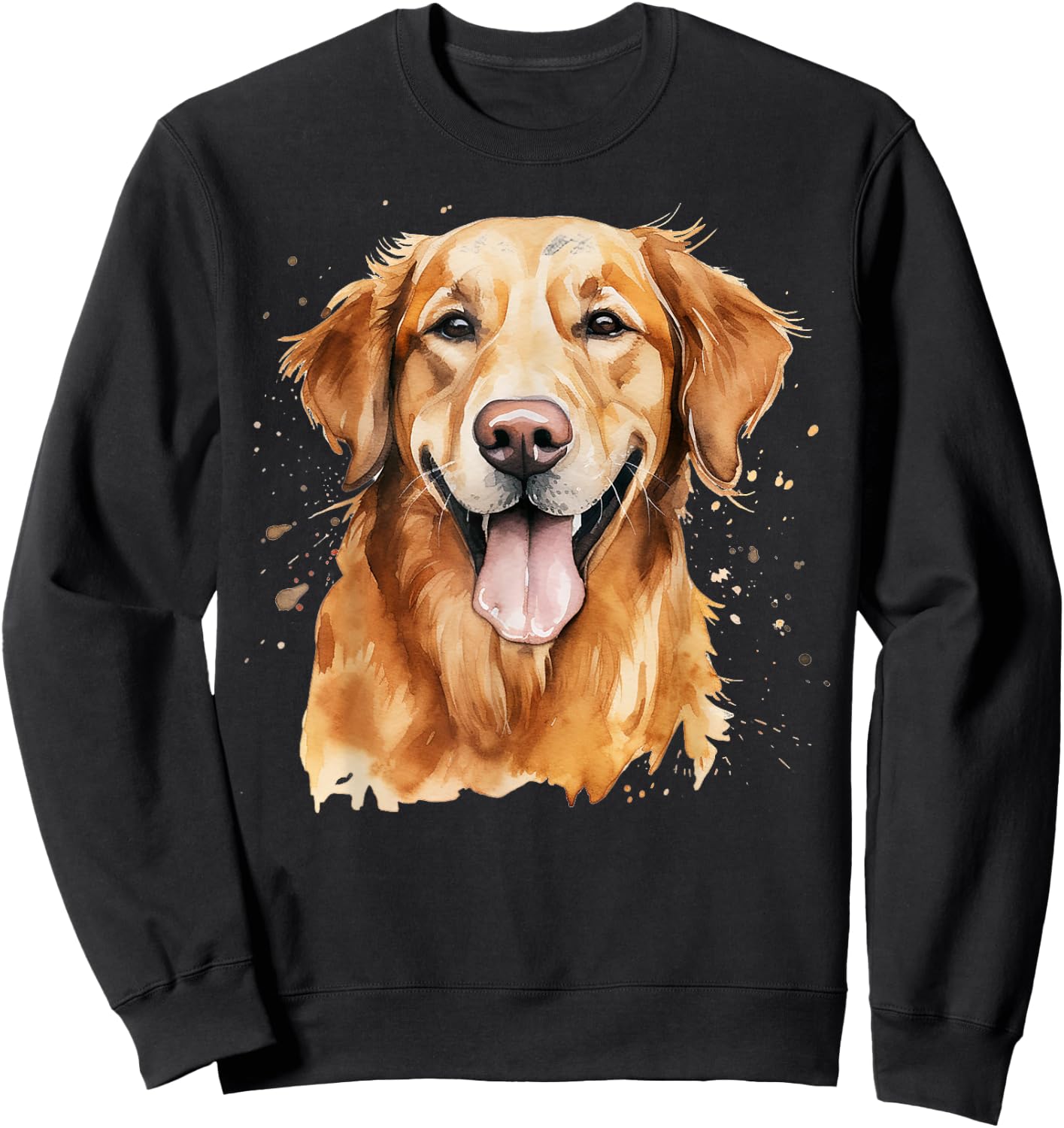 Watercolor Golden Retriever Sweatshirt - Sweatshirt | Black