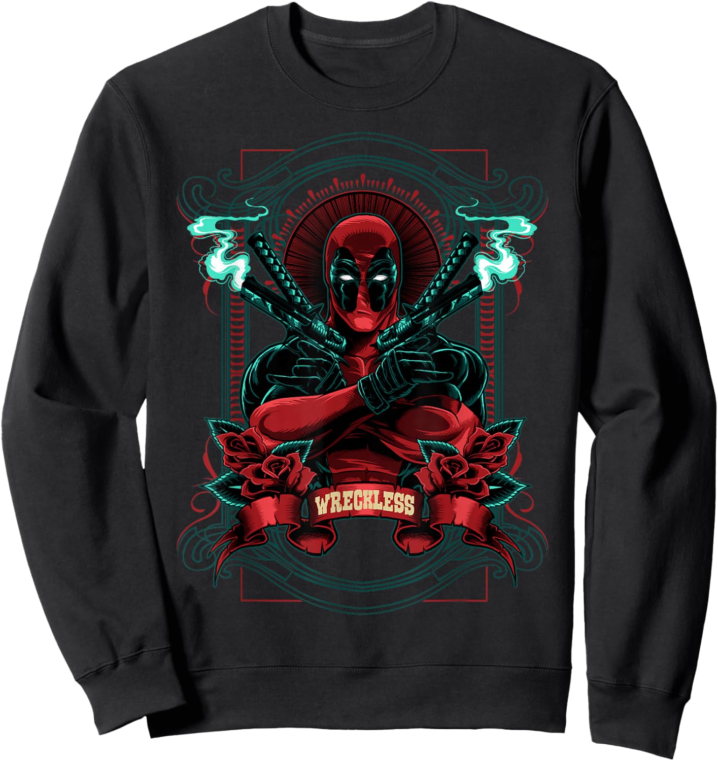 Marvel Deadpool Wreckless Portrait Small Sweatshirt - Sweatshirt | Black