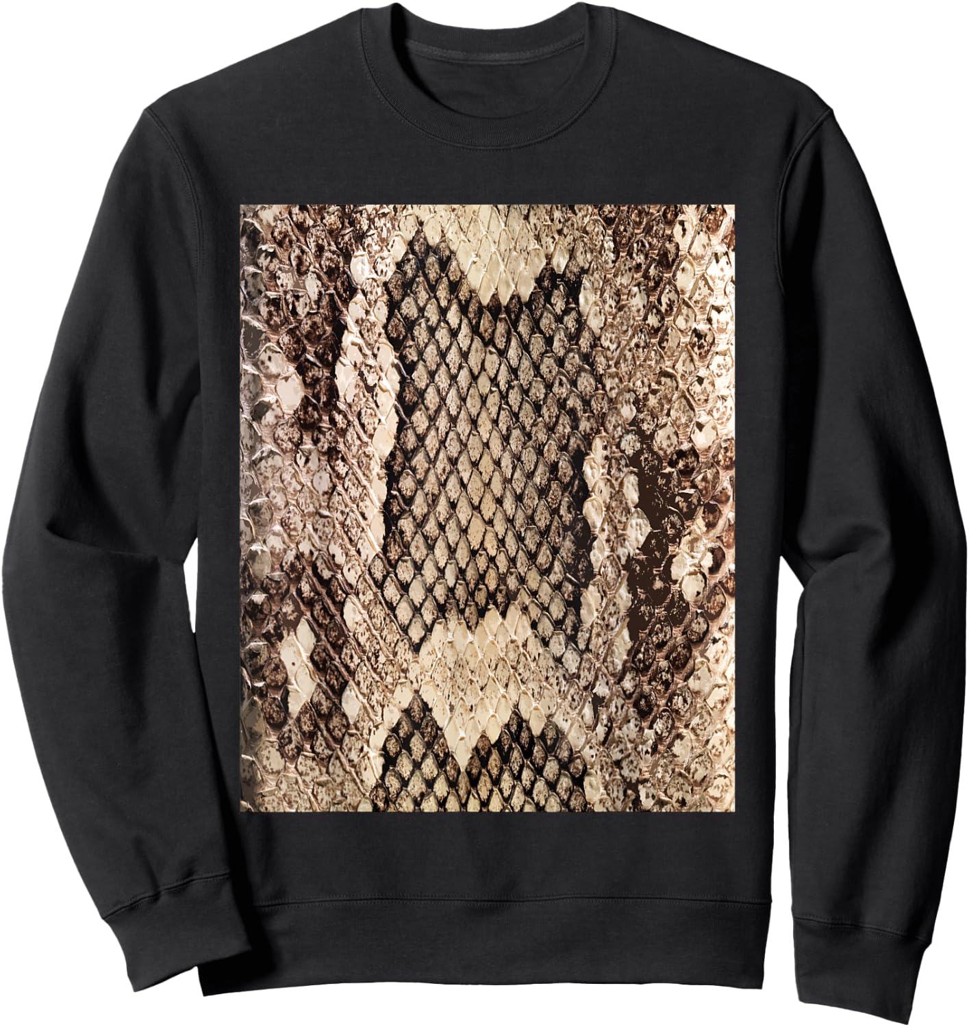 Snakeskin Print - Snake Reptile Animal Rattlesnake Sweatshirt - Sweatshirt | Black