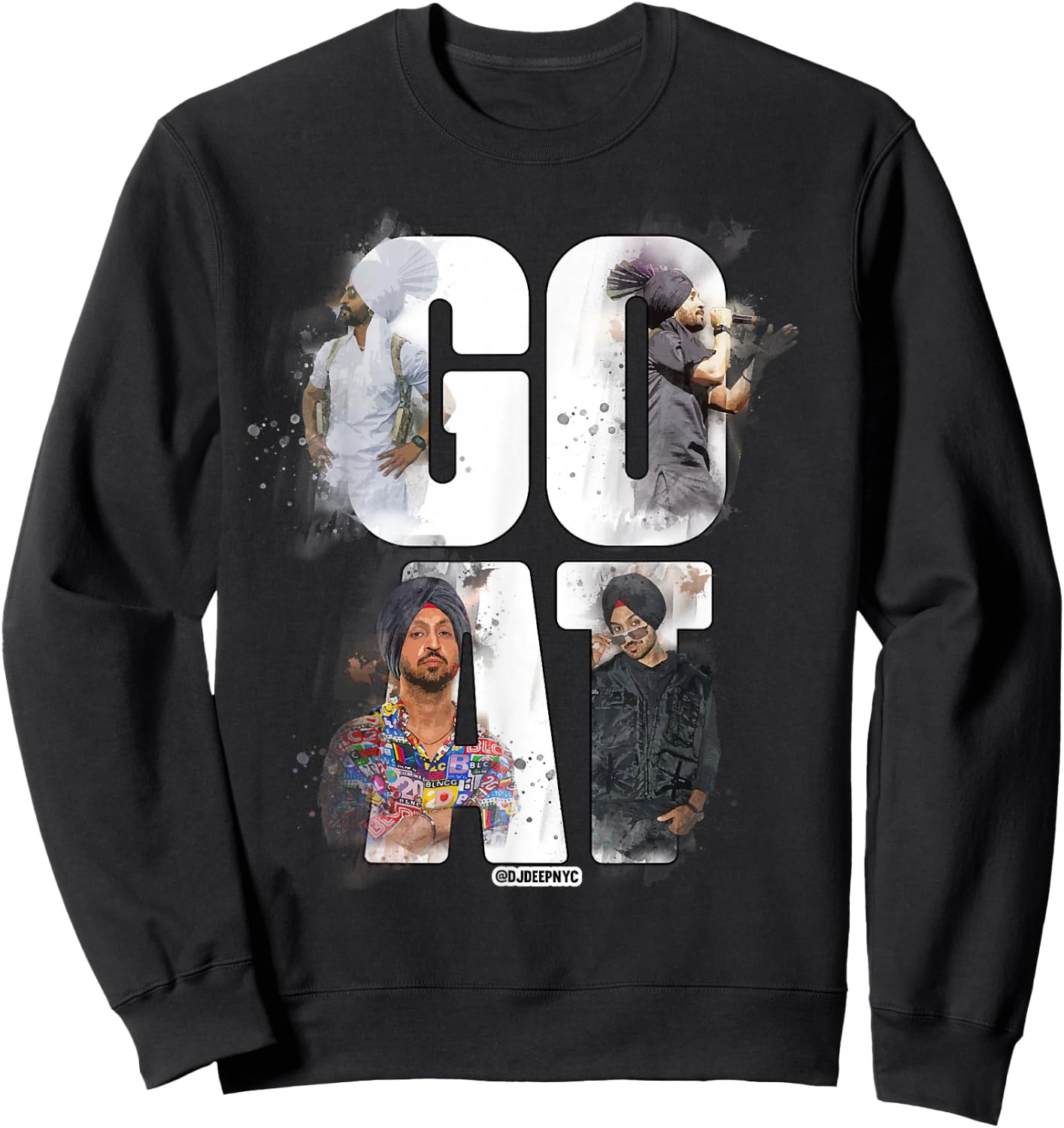 DILJIT DOSANJH | G.O.A.T. 2 | Punjabi Singer | Desi Apparel Sweatshirt - Sweatshirt | Black