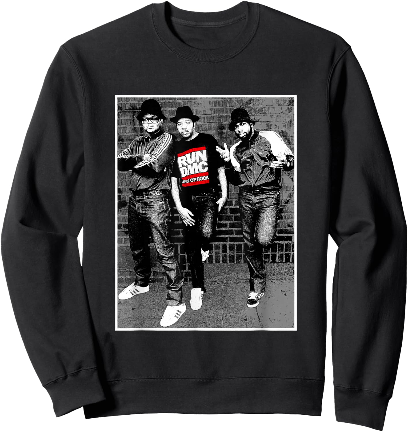 RUN DMC Black and White Brick Sweatshirt - Sweatshirt | Black