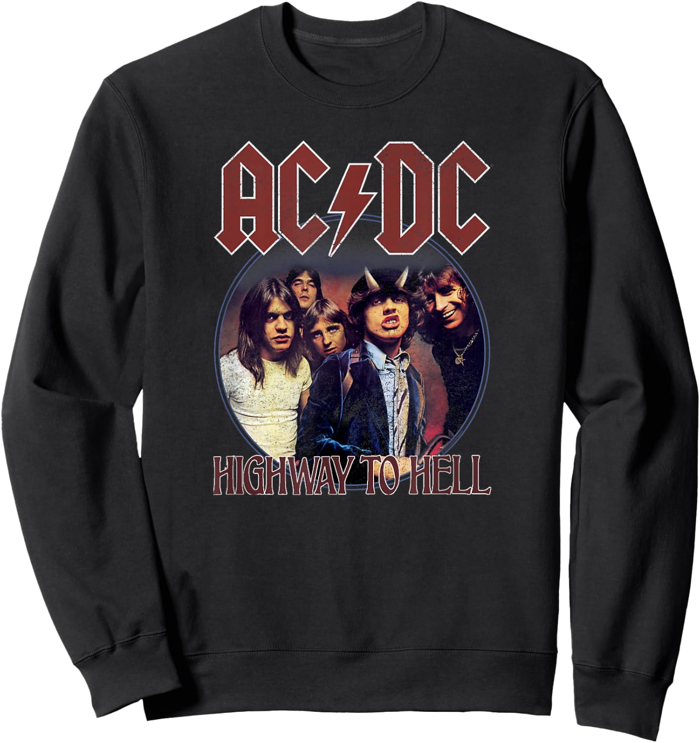 Offizielles AC/DC Highway to Hell Kreis Band Hard Rock Sweatshirt - Sweatshirt | Black