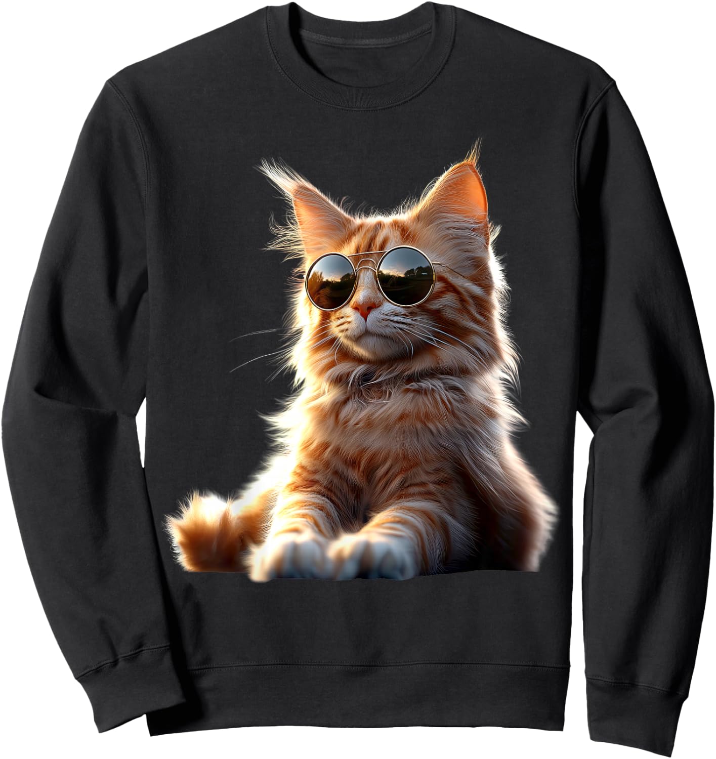 Maine Coon Katze mit Sonnenbrille Süße Maine-Coon Katzen Sweatshirt - Sweatshirt | Black