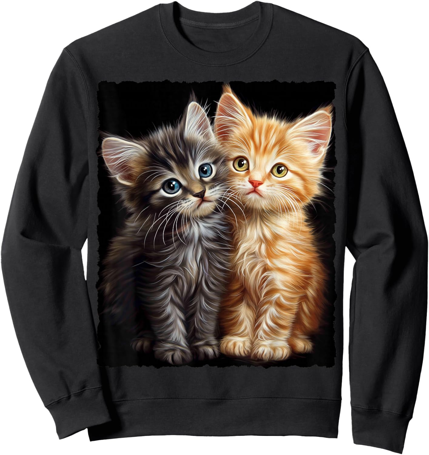 Cute Magic Cat Kitten Fantasy Art , black Sweatshirt - Sweatshirt | Black
