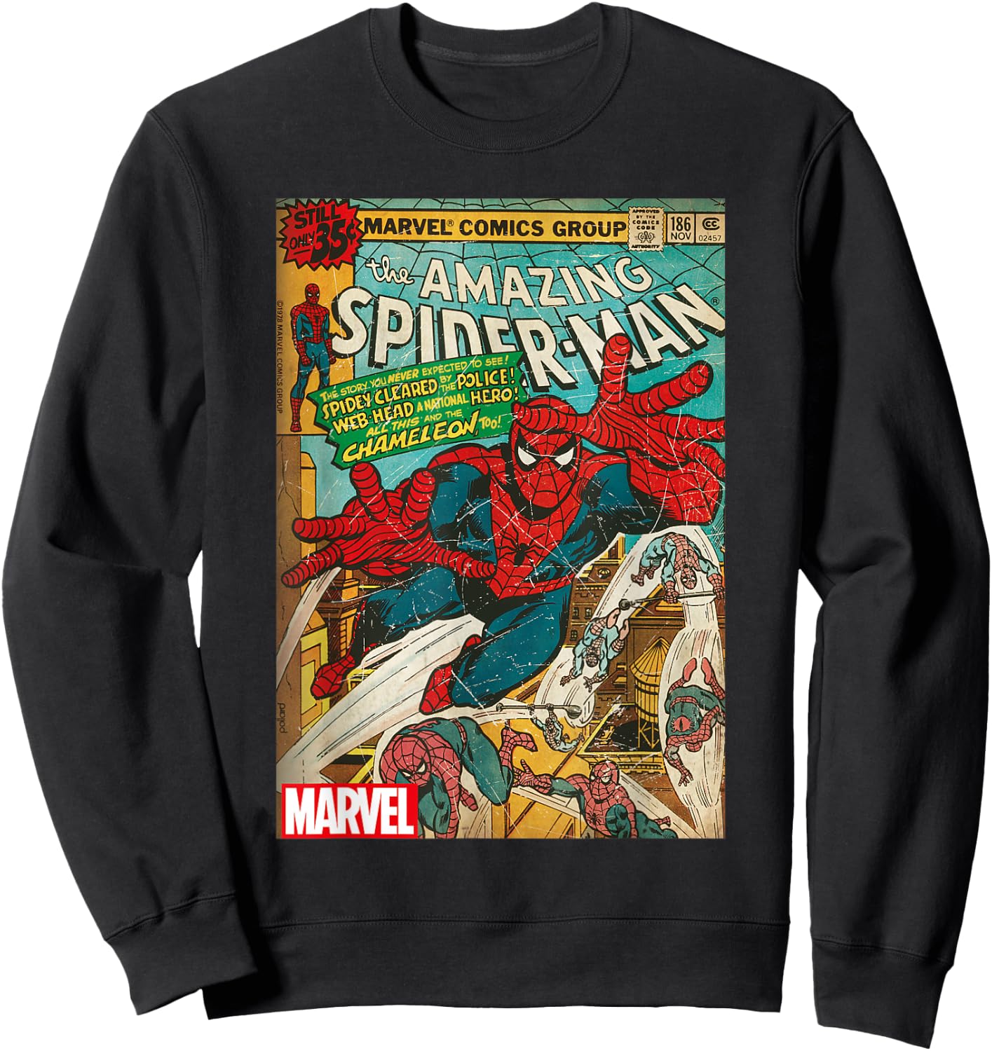 Marvel Spider-Man Vintage Comic Cover , black Sweatshirt - Sweatshirt | Black