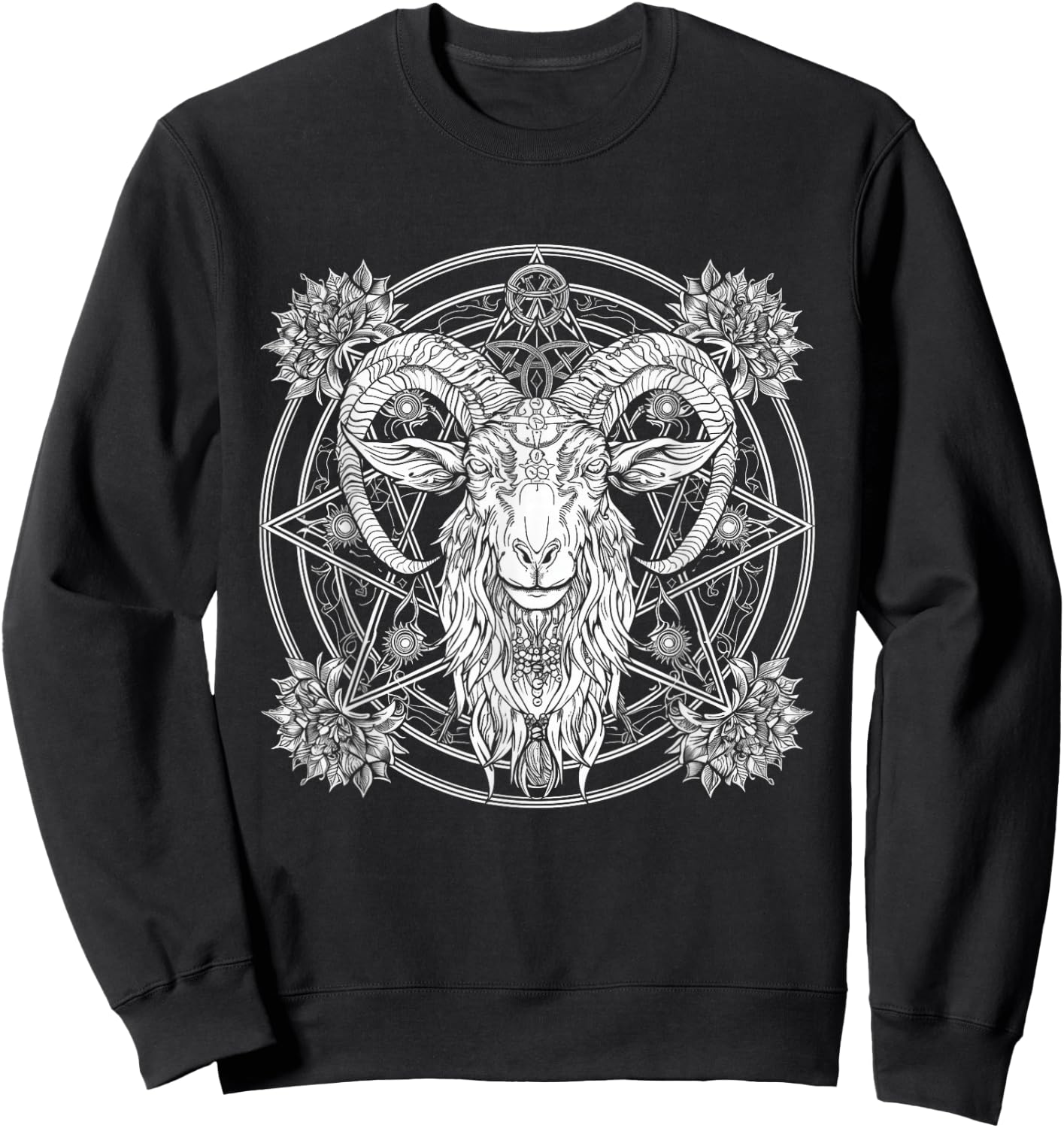 Baphomet Goat Satanist Halloween Metal Head Satanism Sweatshirt - Sweatshirt | Black