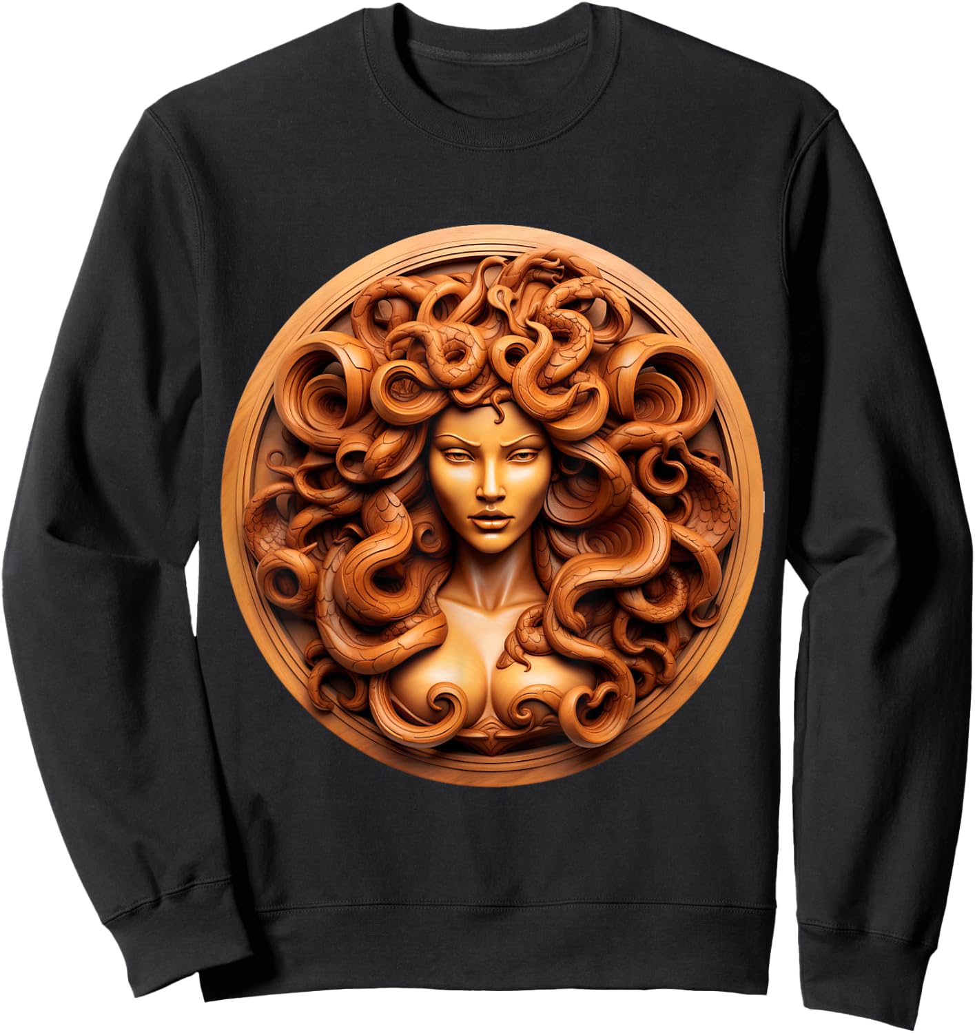 Medusahead Greek Mythology Ancient Snake Hair Sweatshirt - Sweatshirt | Black