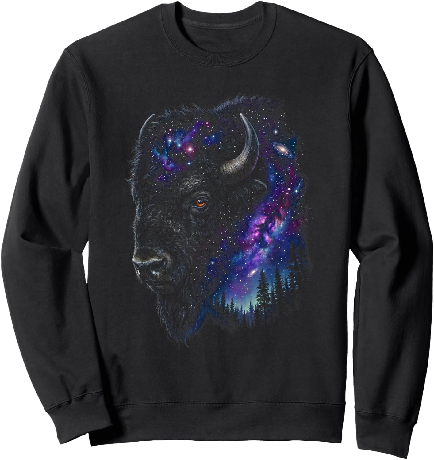 Galaxy Bison Buffalo Sweatshirt - Sweatshirt | Black
