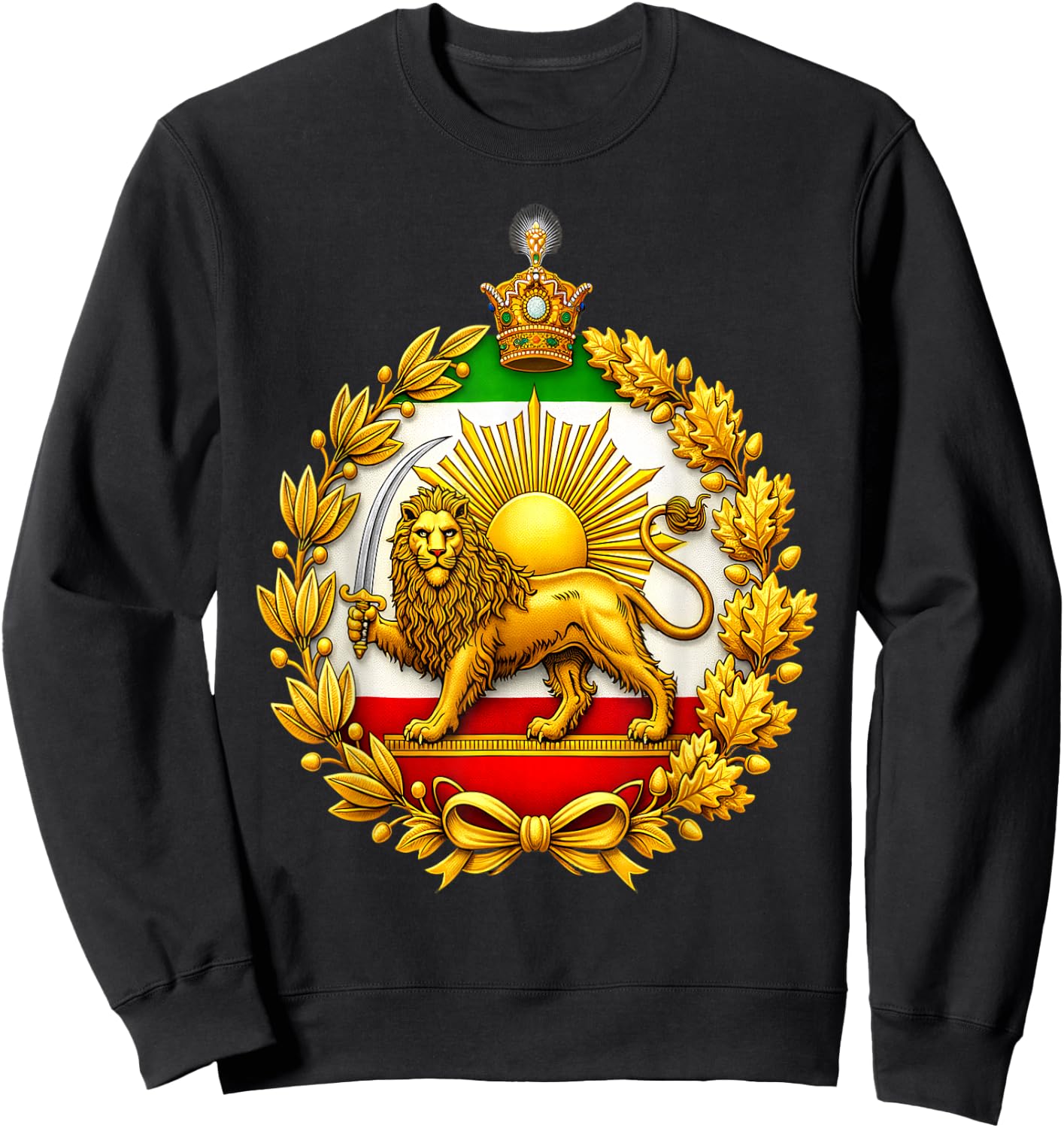 Iran Shir-o-Khorshid Löwe Sonne Persische Flagge Erbe Stolz Sweatshirt - Sweatshirt | Black