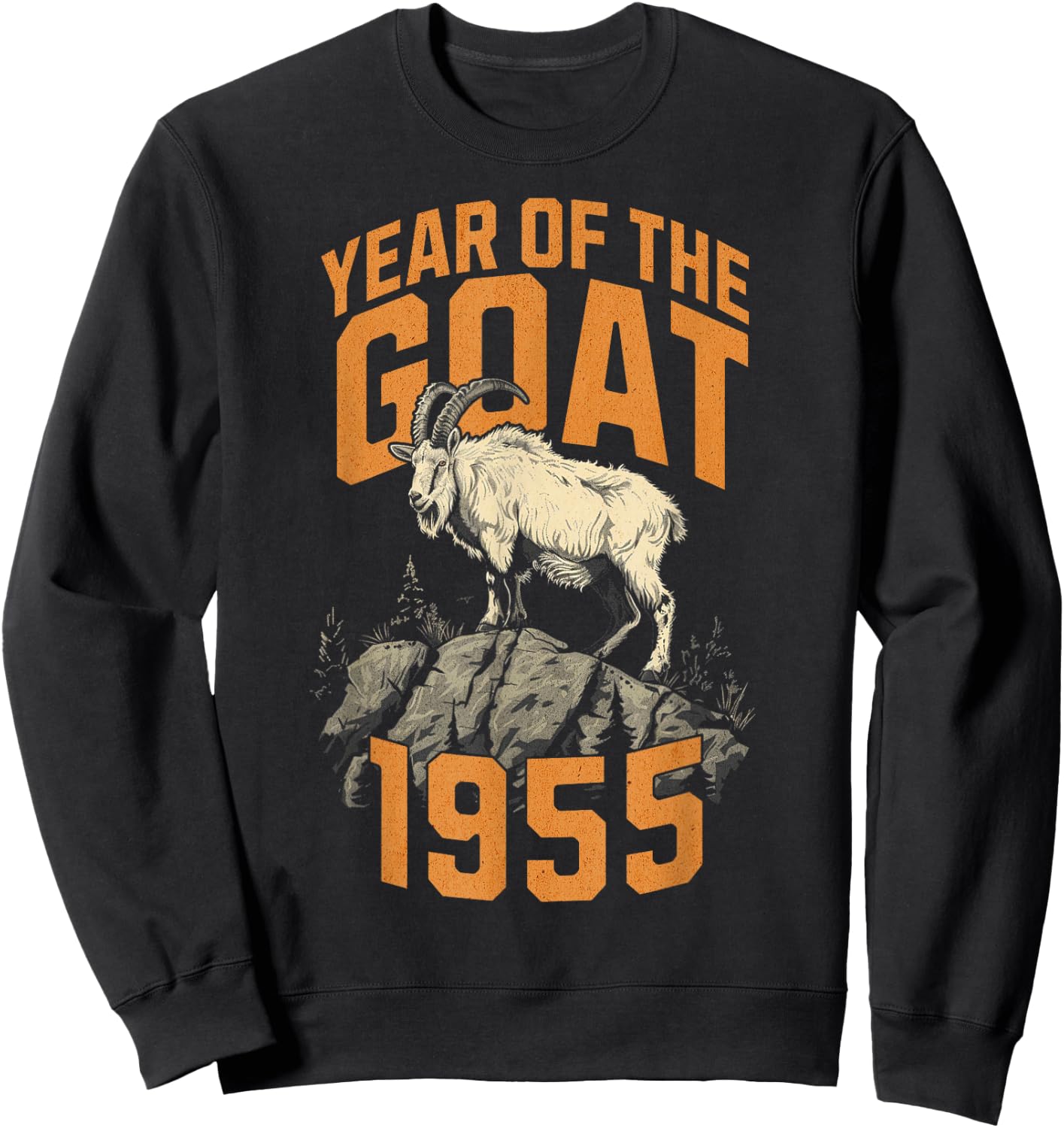 Born in 1955 Year of the Goat Chinese Zodiac Sign Sweatshirt - Sweatshirt | Black