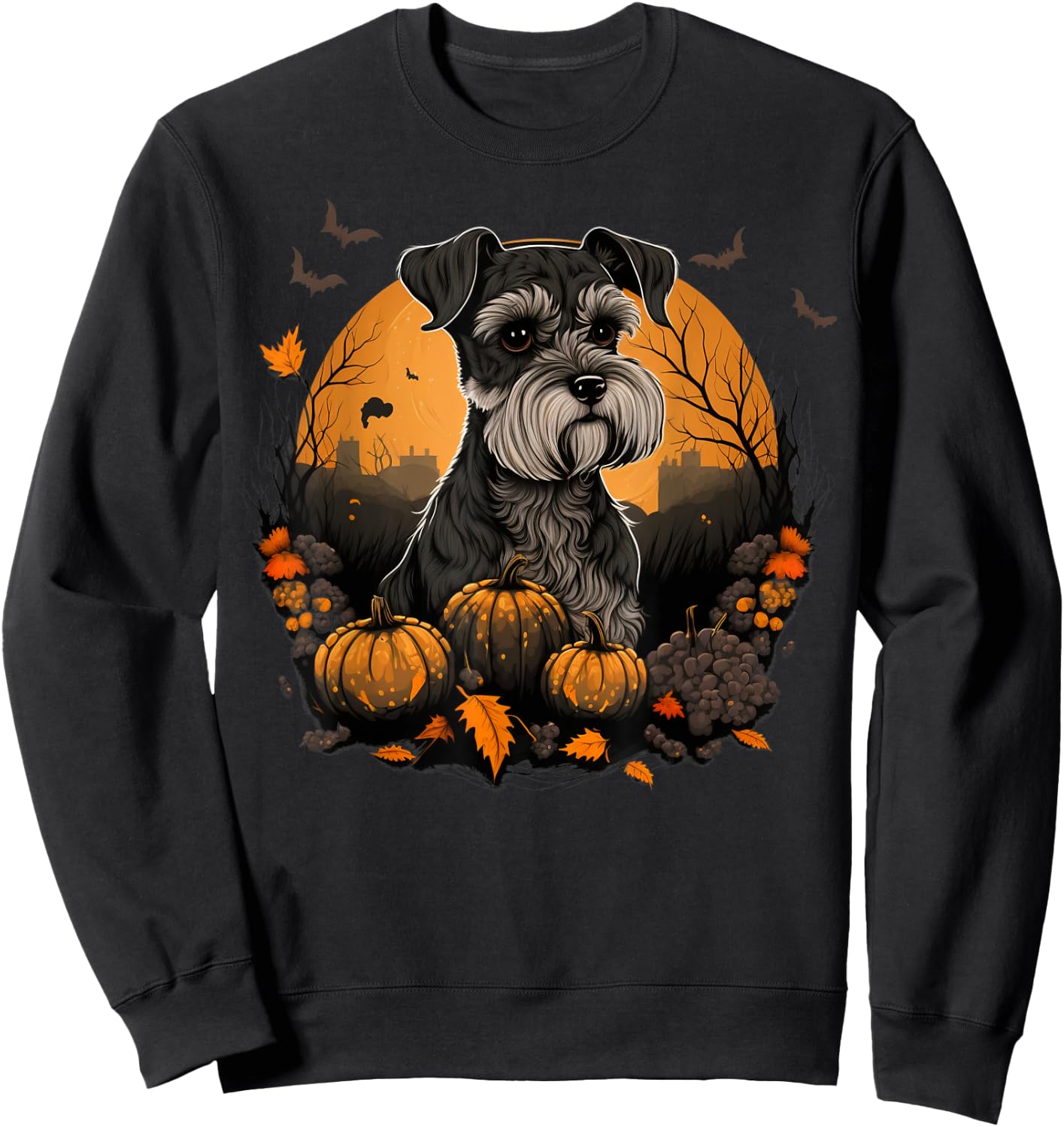 Dwarf Schnauzer costume on Miniature Schnauzer Halloween Sweatshirt - Sweatshirt | Black