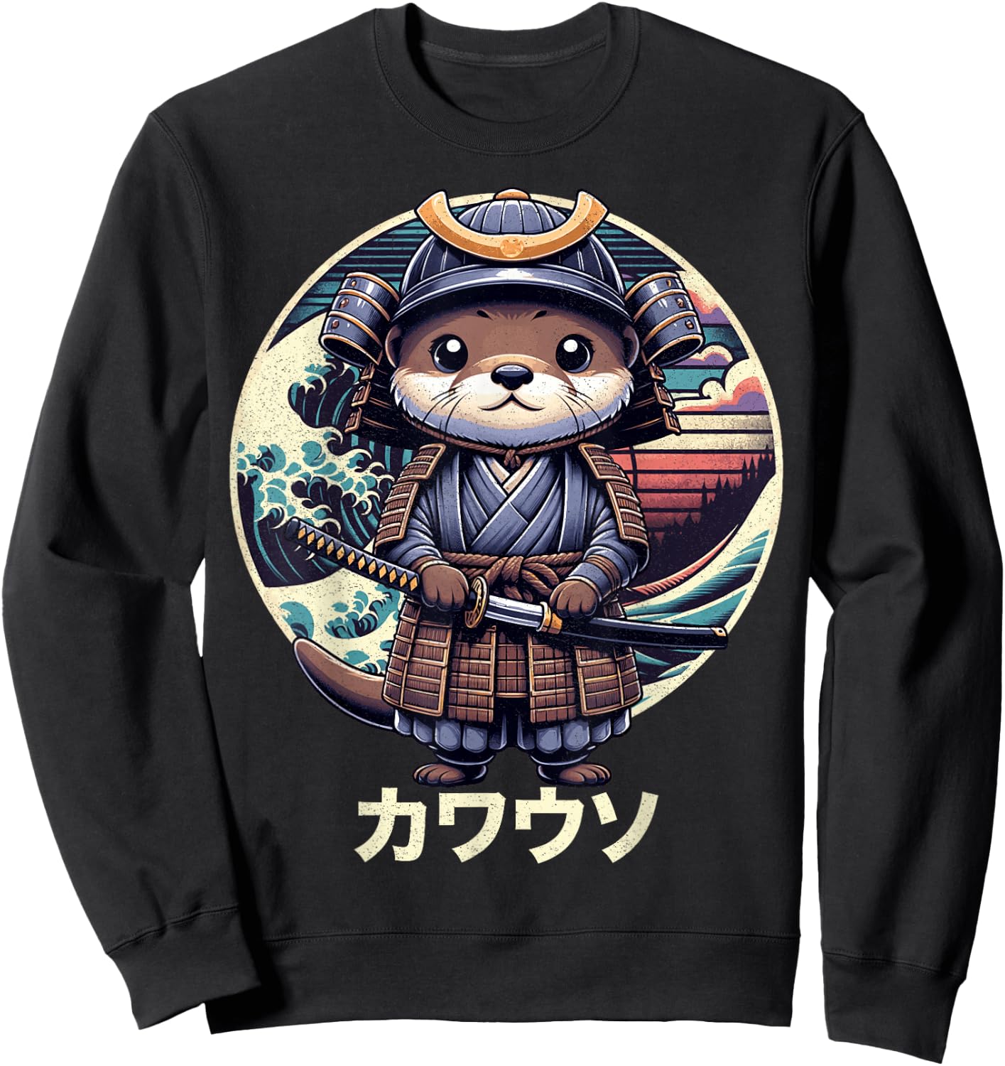 Cool Samurai Otter For Boys Girls Ninja Sea Otter Lover Sweatshirt - Sweatshirt | Black
