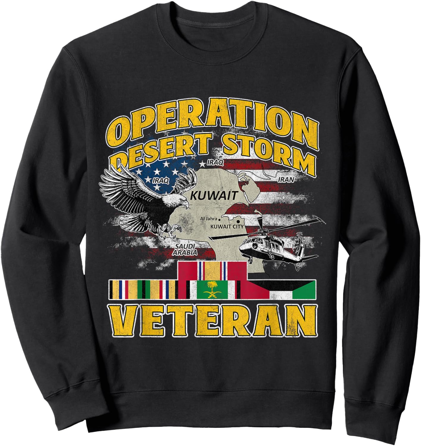 ODS Veteran Operation Desert Storm Ribbon Vintage Iraq Sweatshirt - Sweatshirt | Black