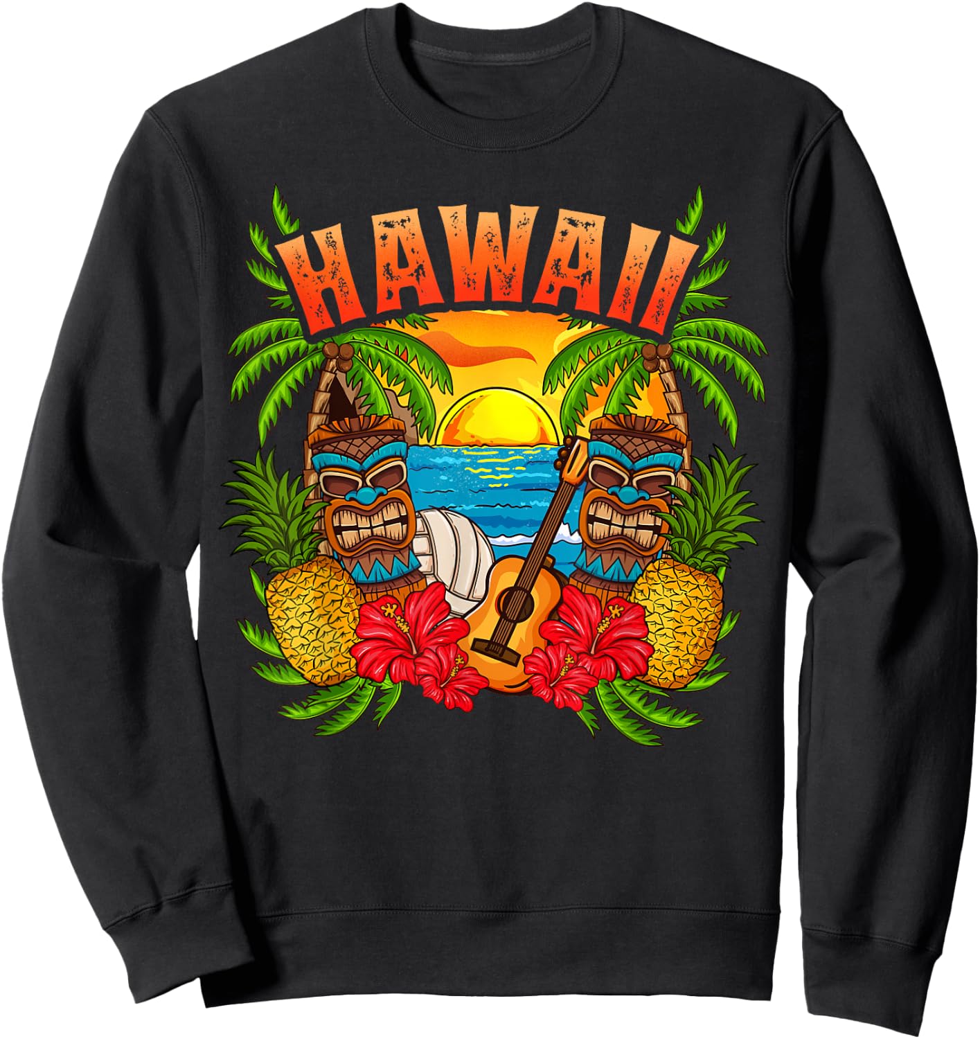 Hawaii Holiday Surfing Diving Beach Hawaii Souvenirs Sweatshirt - Sweatshirt | Black