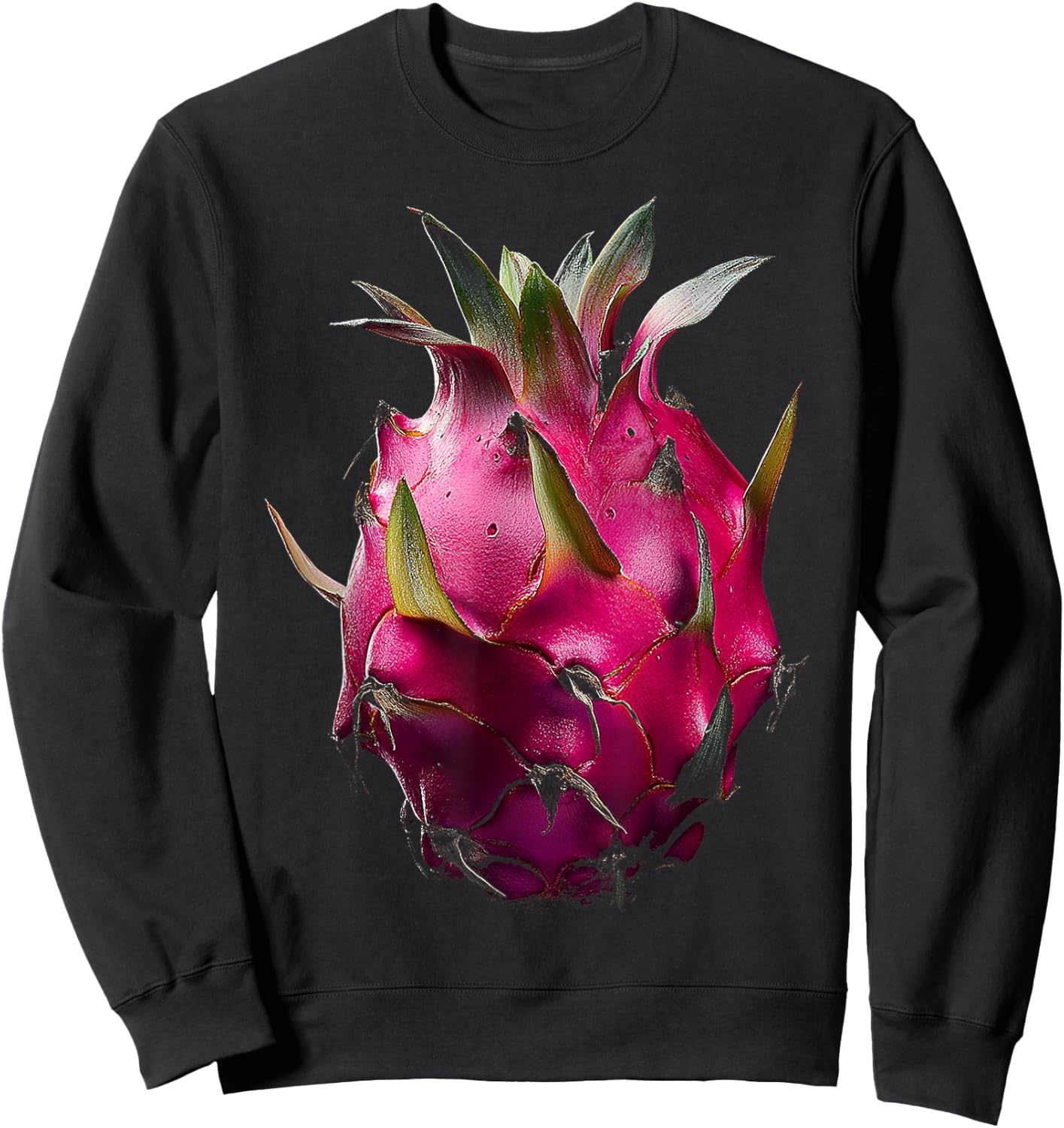 Dragon Fruit Motif Artwork Dragon Sweatshirt - Sweatshirt | Black