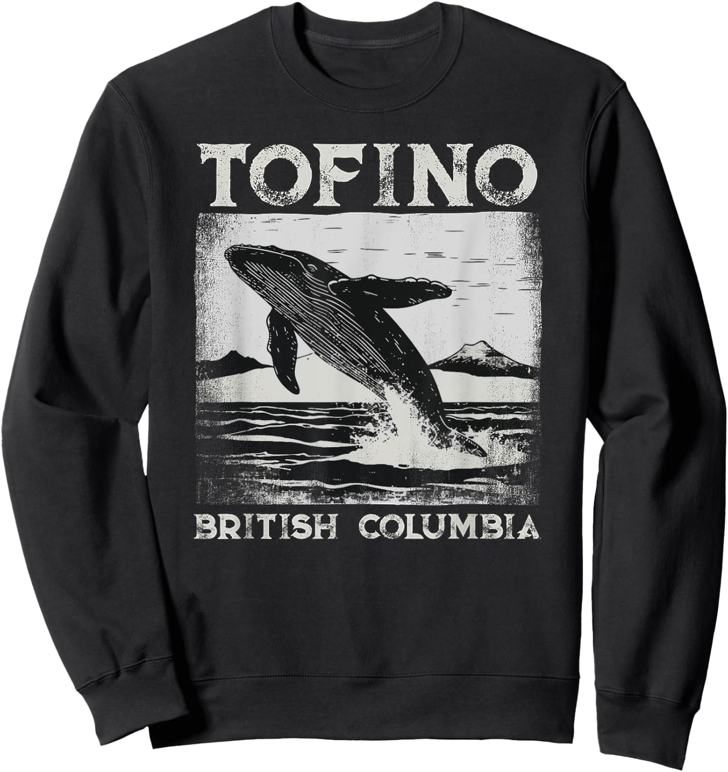 Tofino Colombie-Britannique Baleine grise Île de Vancouver Canada Sweatshirt - Sweatshirt | Black