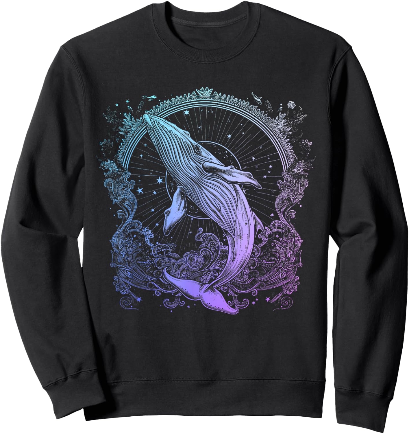 Blue Whale Humpback Whale Lover Sweatshirt - Sweatshirt | Black