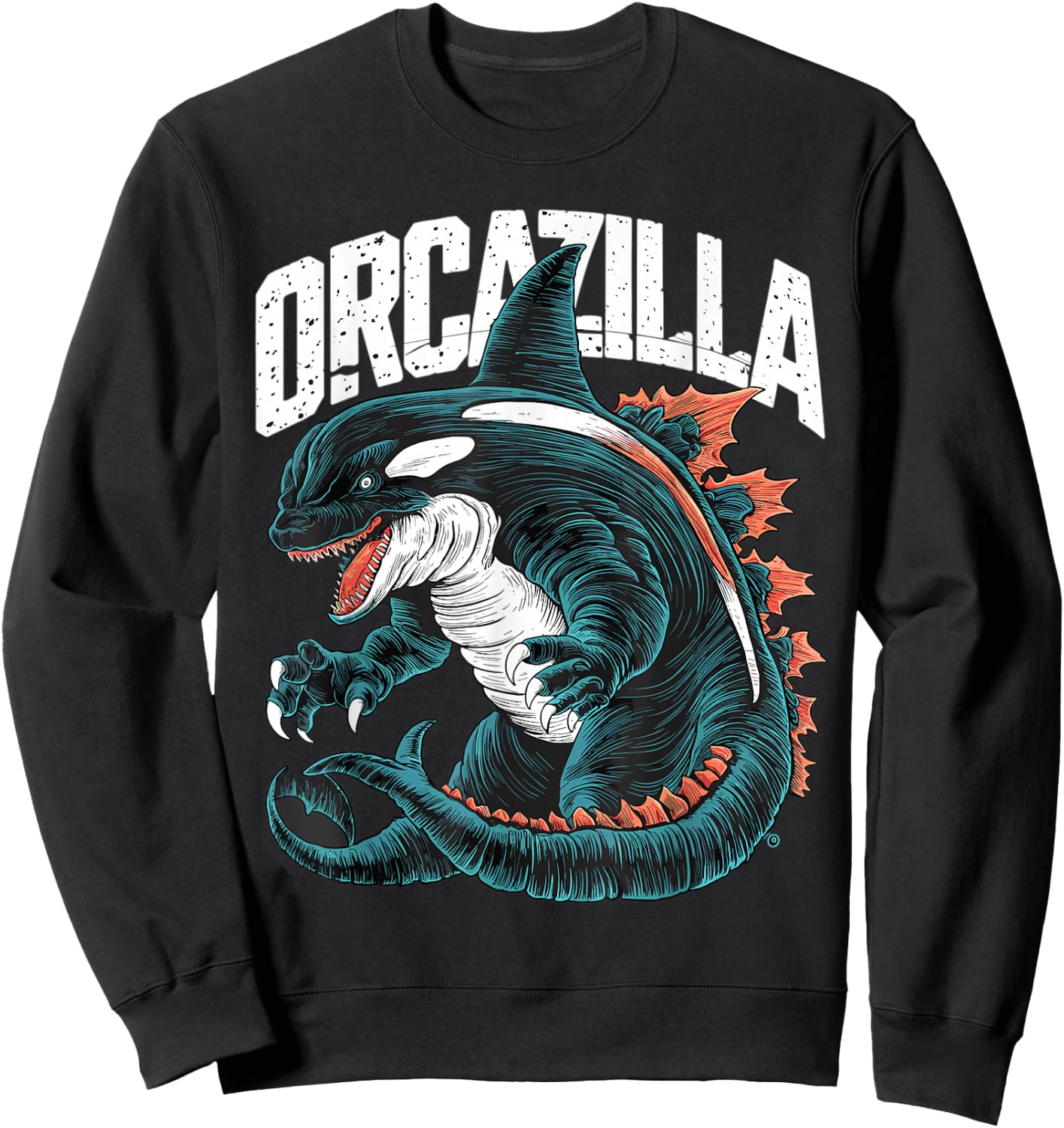 Funny Orca Orcazilla Sweatshirt - Sweatshirt | Black