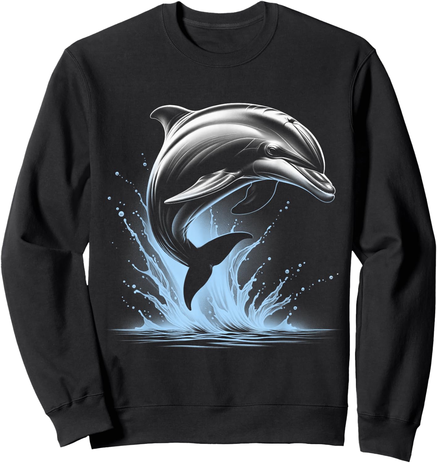MyAnimal - Delfin im Sprung , Damen, Schwarz, S Sweatshirt - Sweatshirt | Black