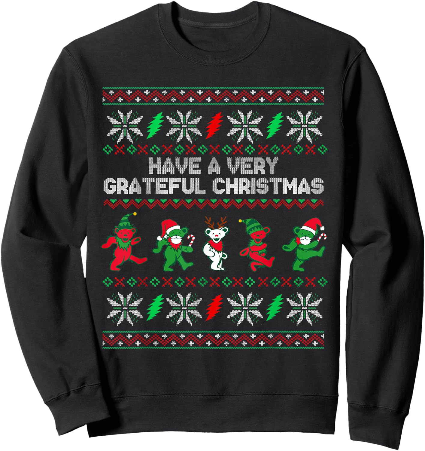 Have A Very Grateful Christmas Funny Bear Ugly Xmas 2022 Sweatshirt - Sweatshirt | Black