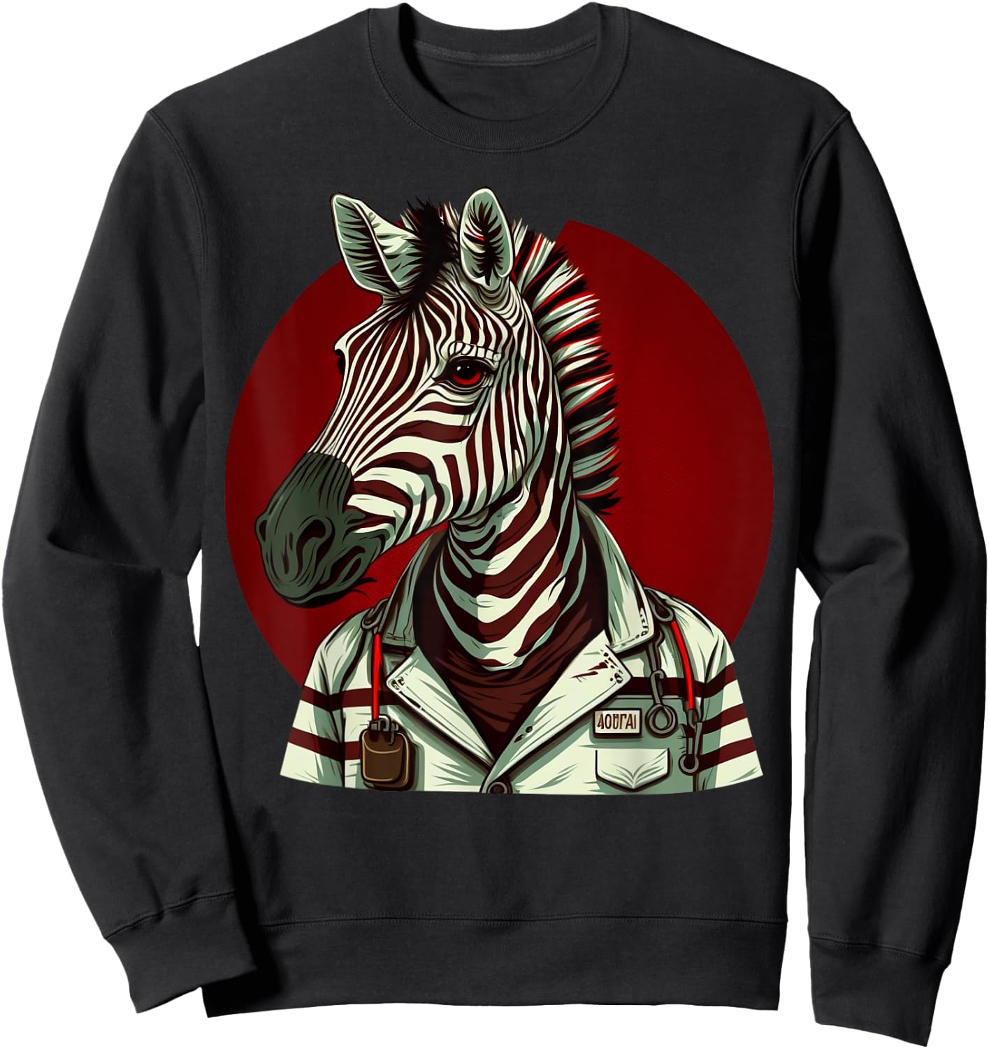 Medical Nursing Zebra on Nurse Zebra Sweatshirt - Sweatshirt | Black