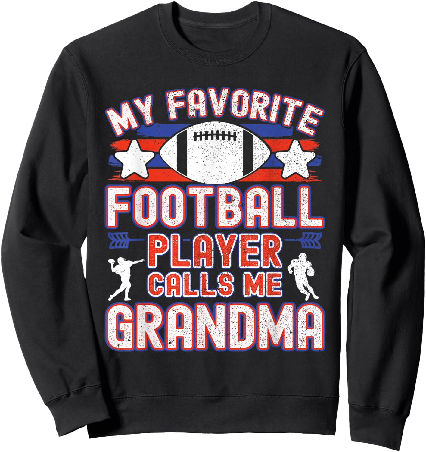 Football Grandma | Favorite Football Player Calls Me Grandma Sweatshirt - Sweatshirt | Black