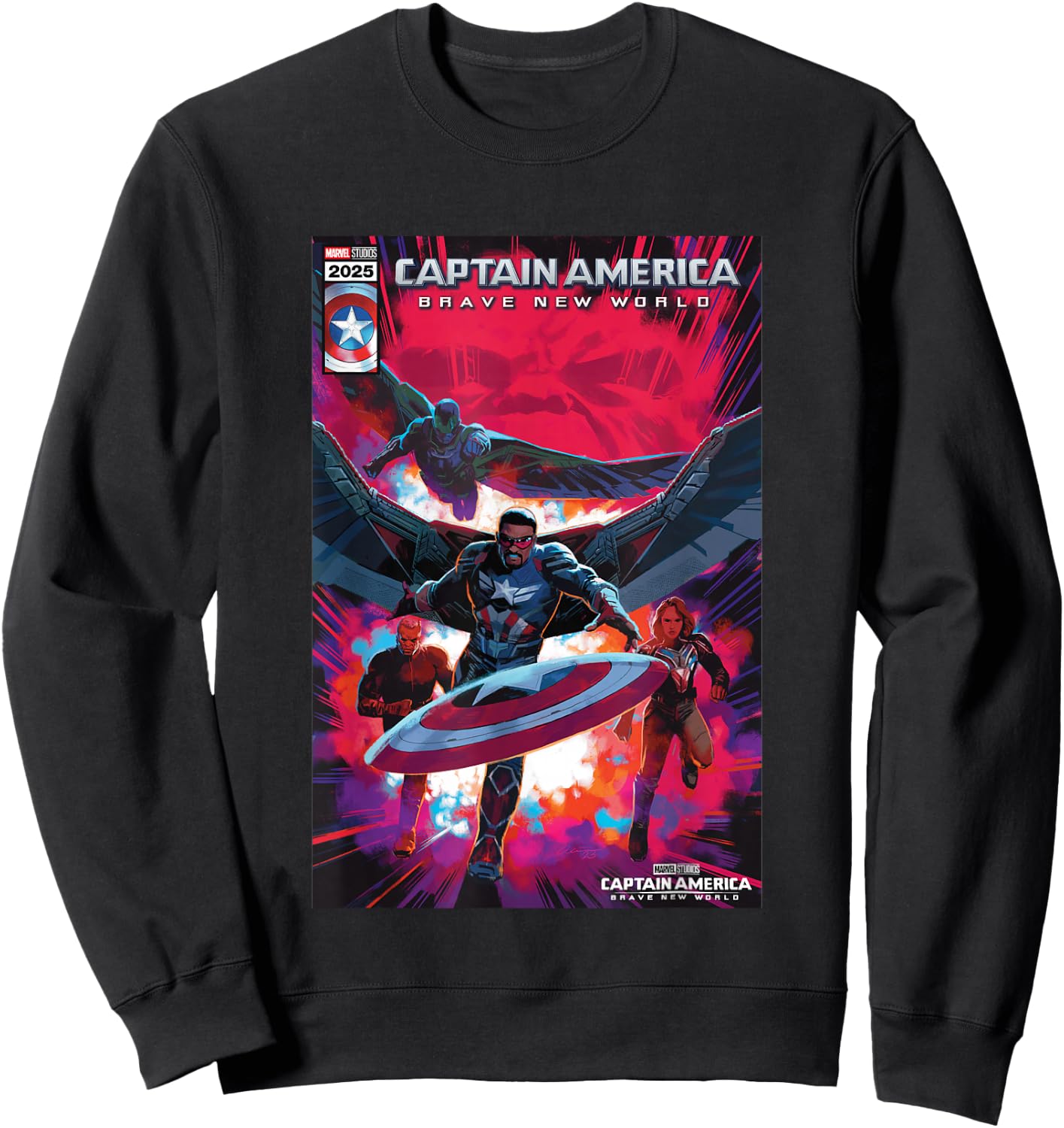 Marvel Captain America: Brave New World Epic Teamup Poster Sweatshirt - Sweatshirt | Black