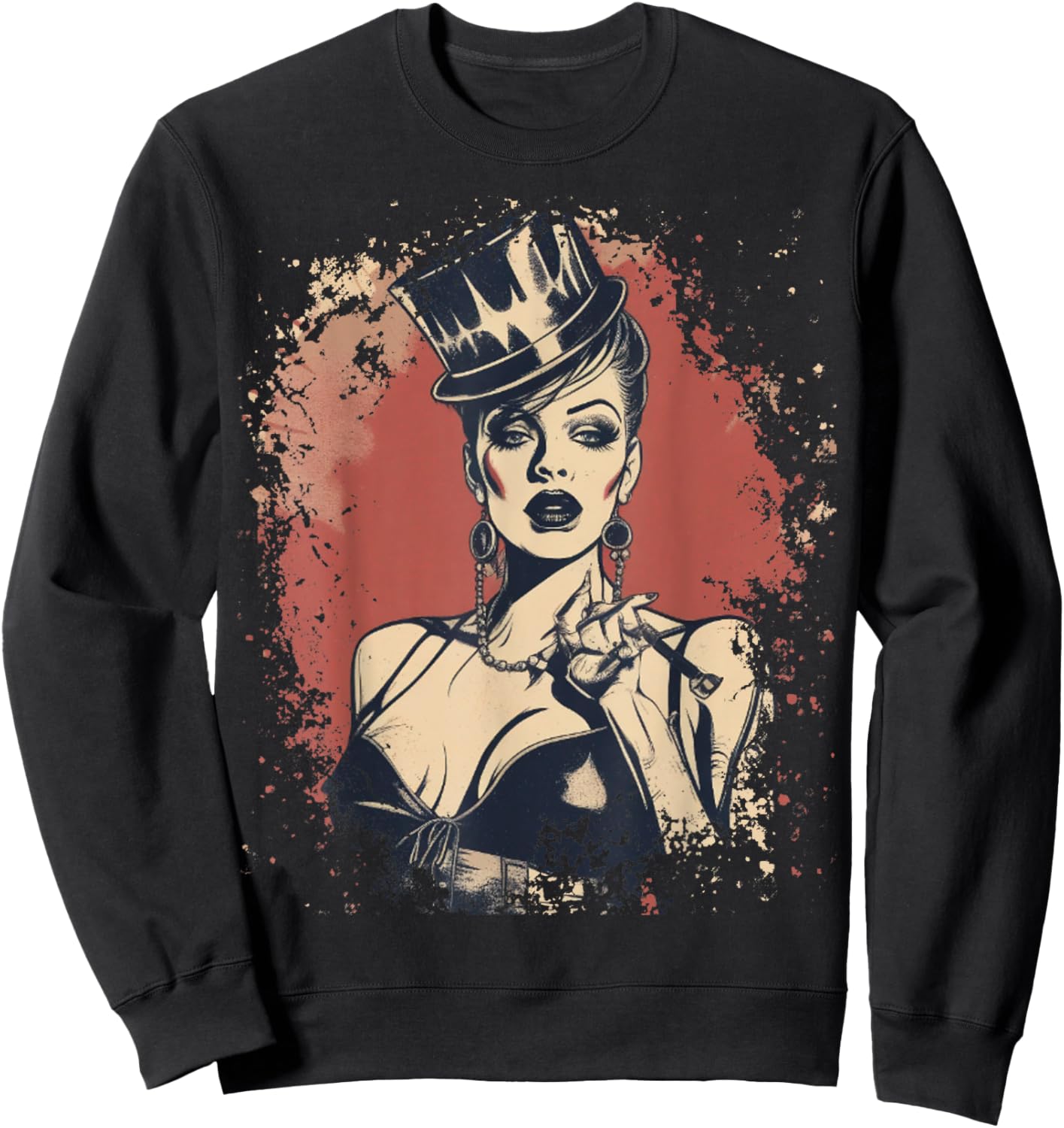 Burlesque Showgirl Vintage Dancing Theater Sweatshirt - Sweatshirt | Black