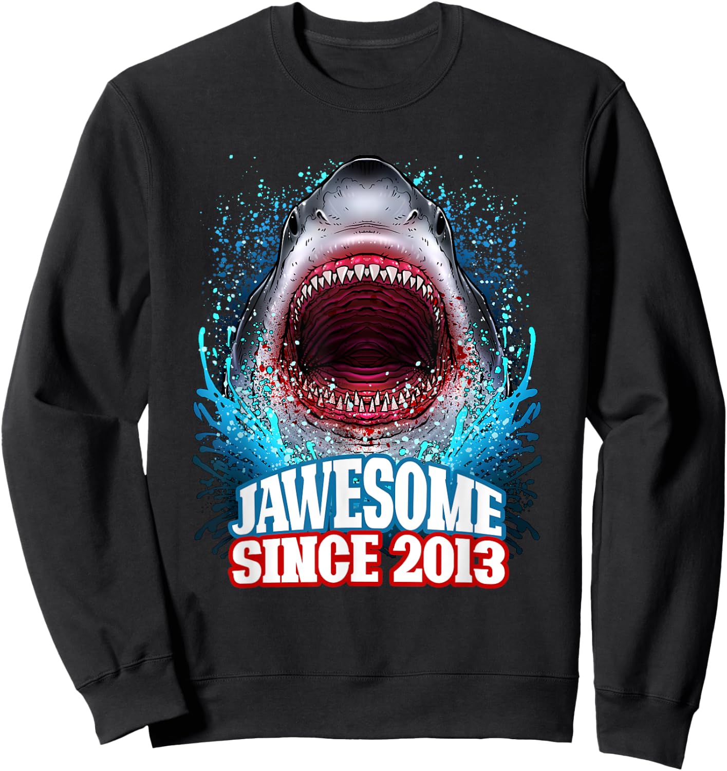 12th Birthday Jawesome Since 2013 Shark 12 Years Old Sweatshirt - Sweatshirt | Black