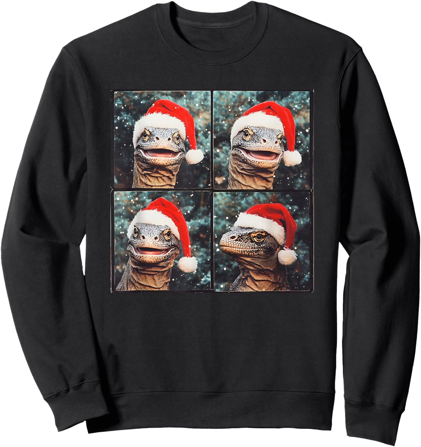 Komodo Dragon Christmas Sweatshirt - Sweatshirt | Black