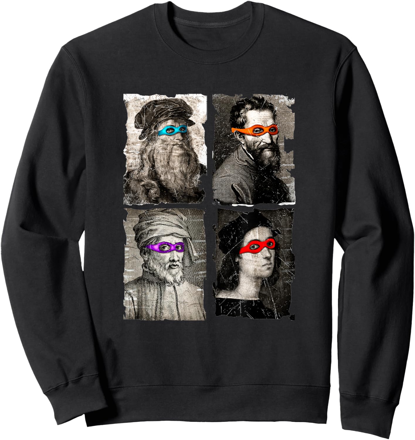 Artists Renaissance Heroes Fun Humor Design Sweatshirt - Sweatshirt | Black